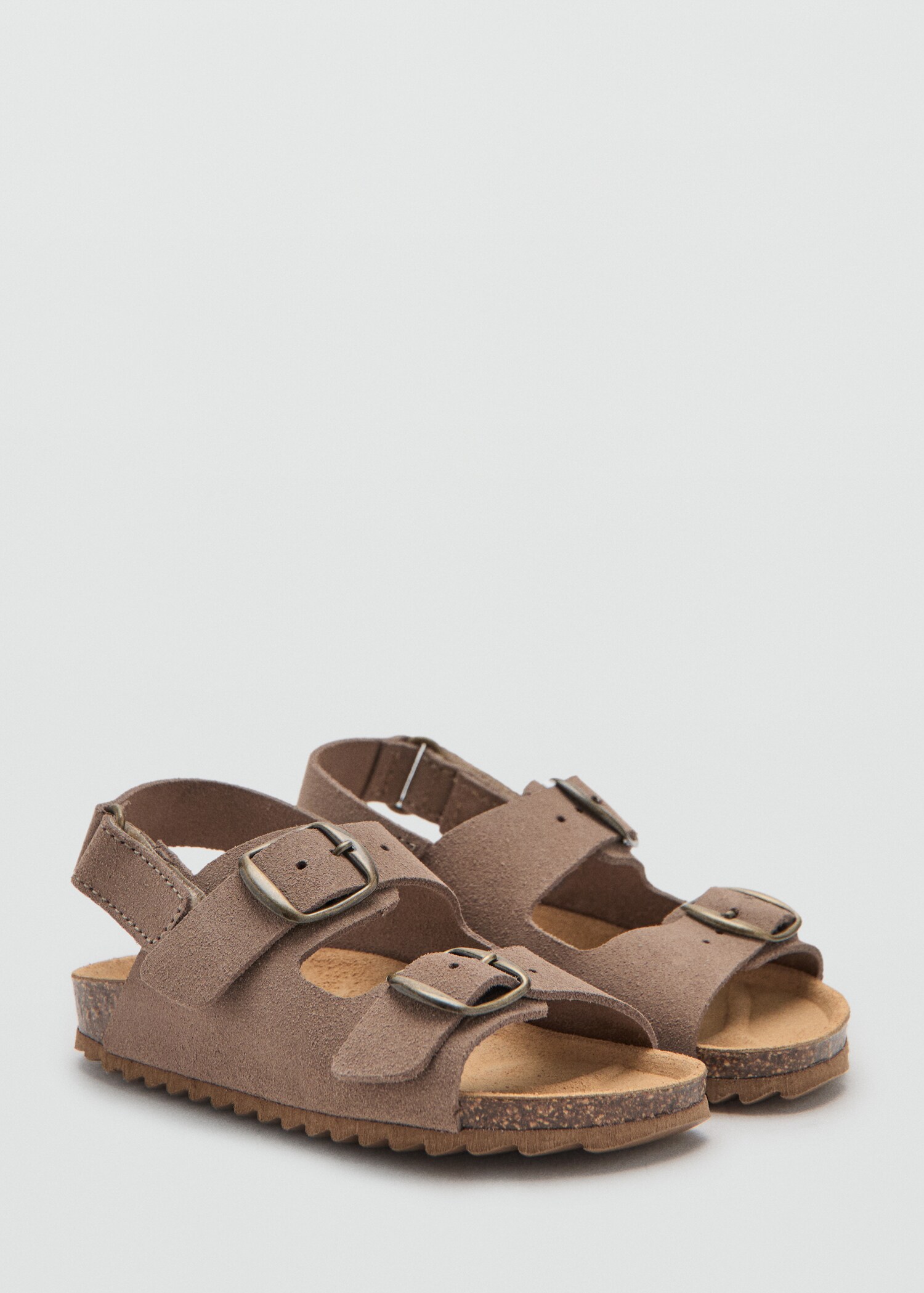 Buckles leather sandal - Medium plane