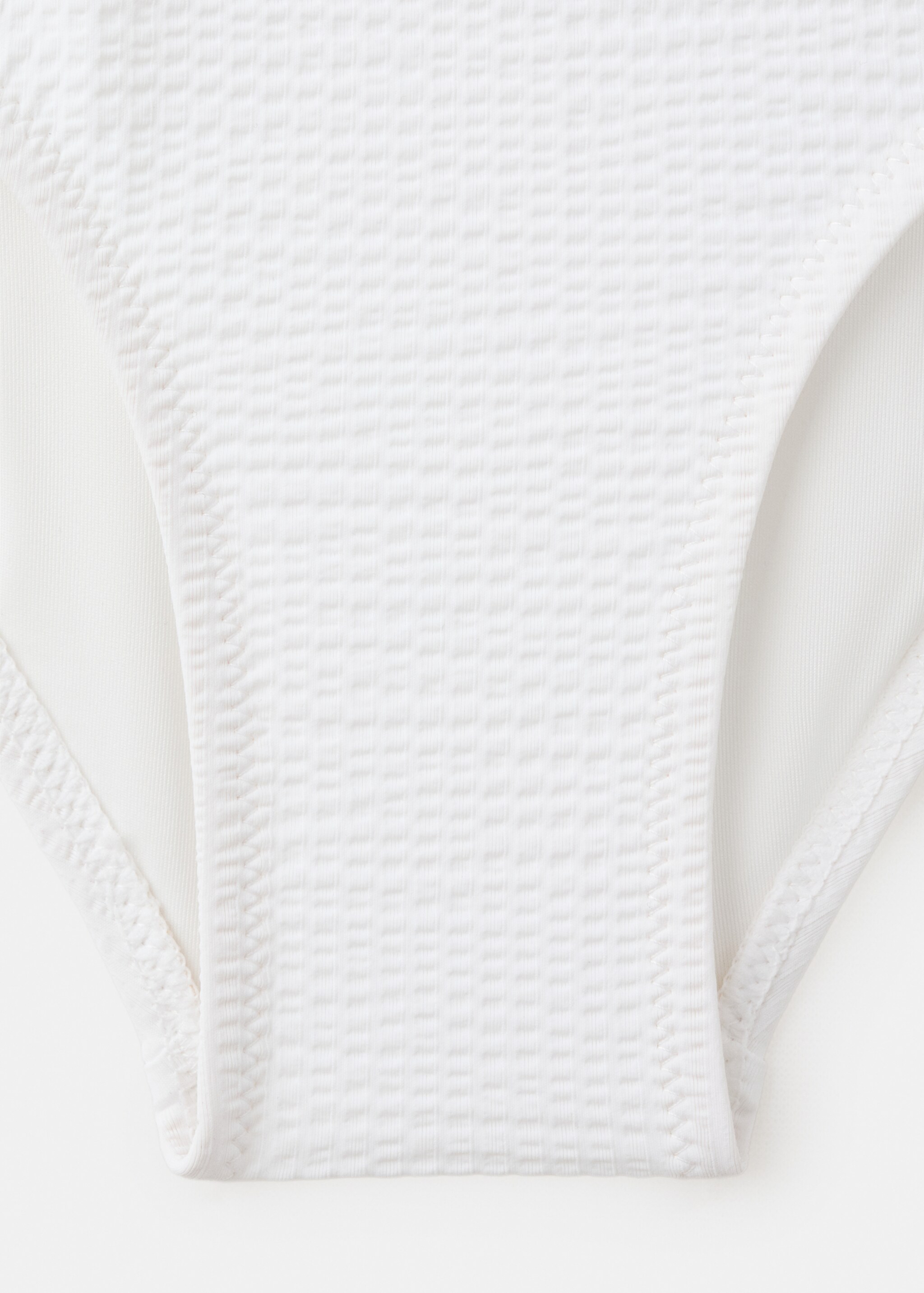 Asymmetric swimsuit with raised flower - Details of the article 0, White. Ref: 27017898-00.