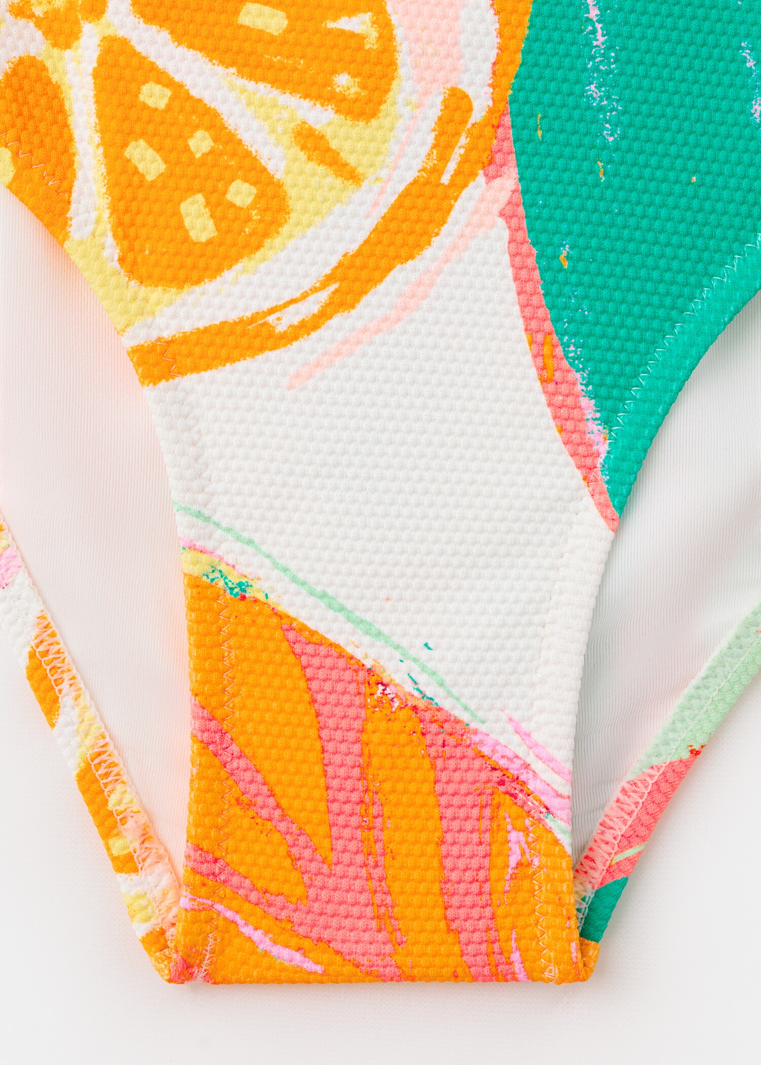 Printed swimsuit with side openings - Details of the article 0