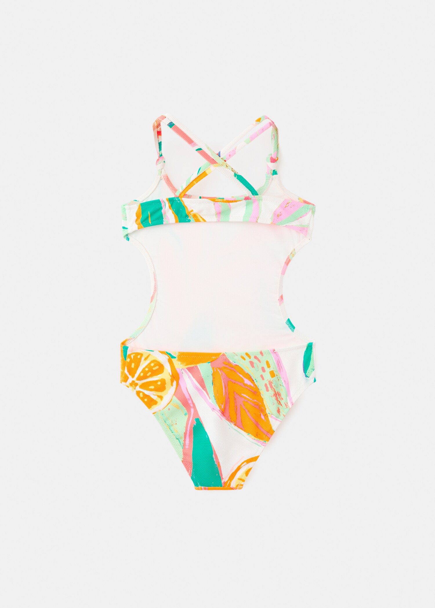 Printed swimsuit with side openings - Reverse of the article