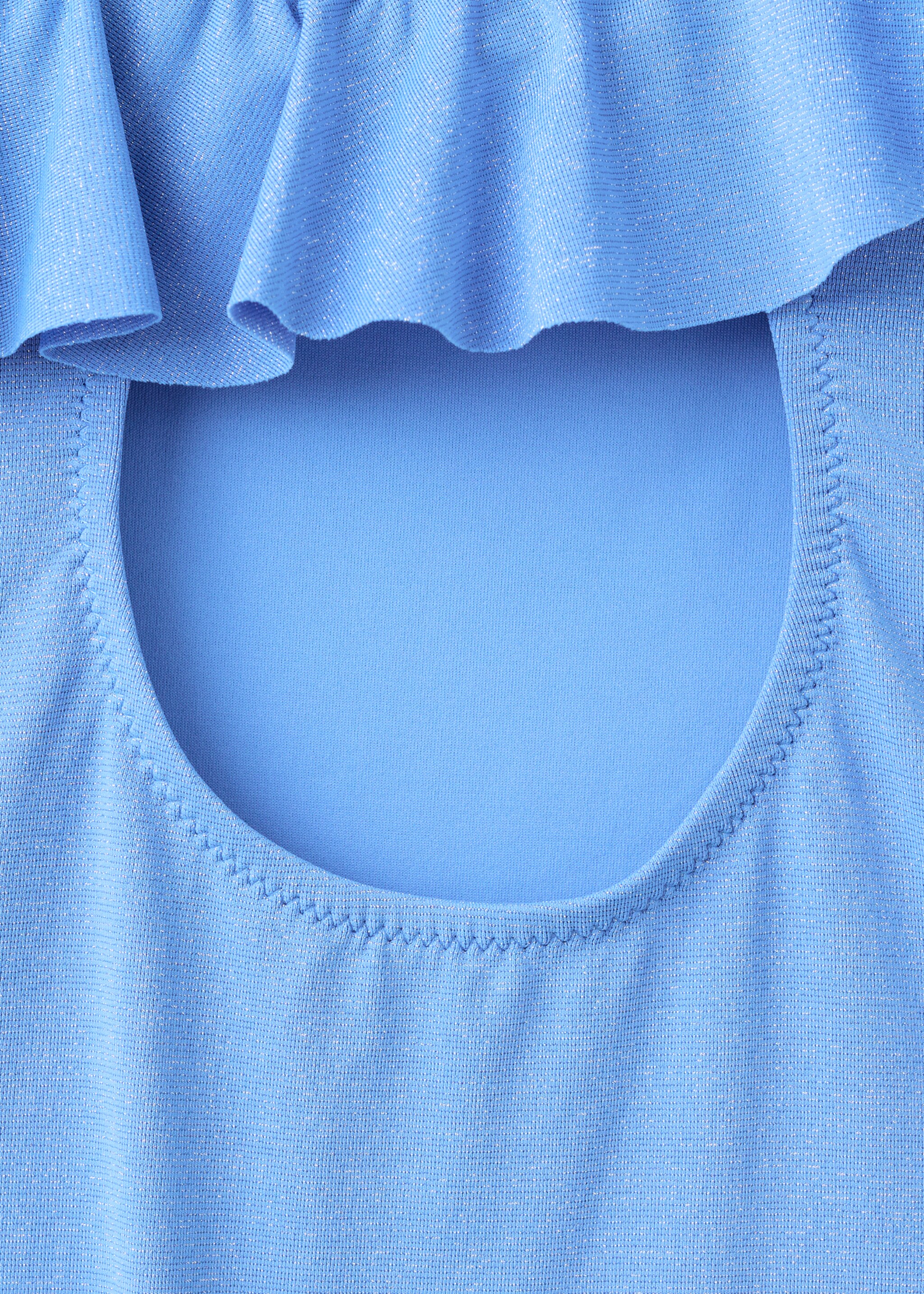 Asymmetric ruffle swimsuit - Details of the article 0, Blue. Ref: 27017904-00.