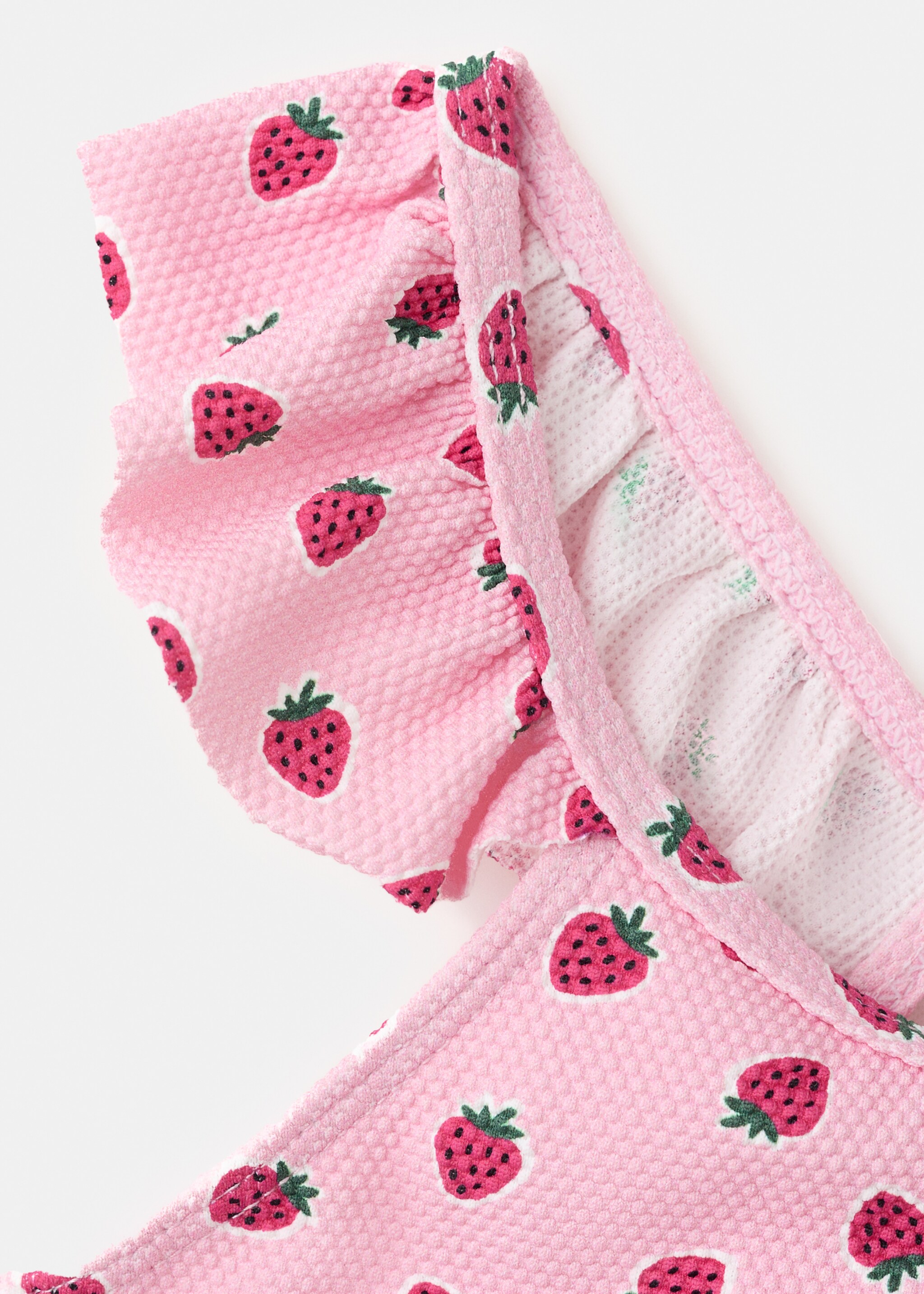 Strawberry print swimsuit - Details of the article 8, Pink. Ref: 27017905-00.
