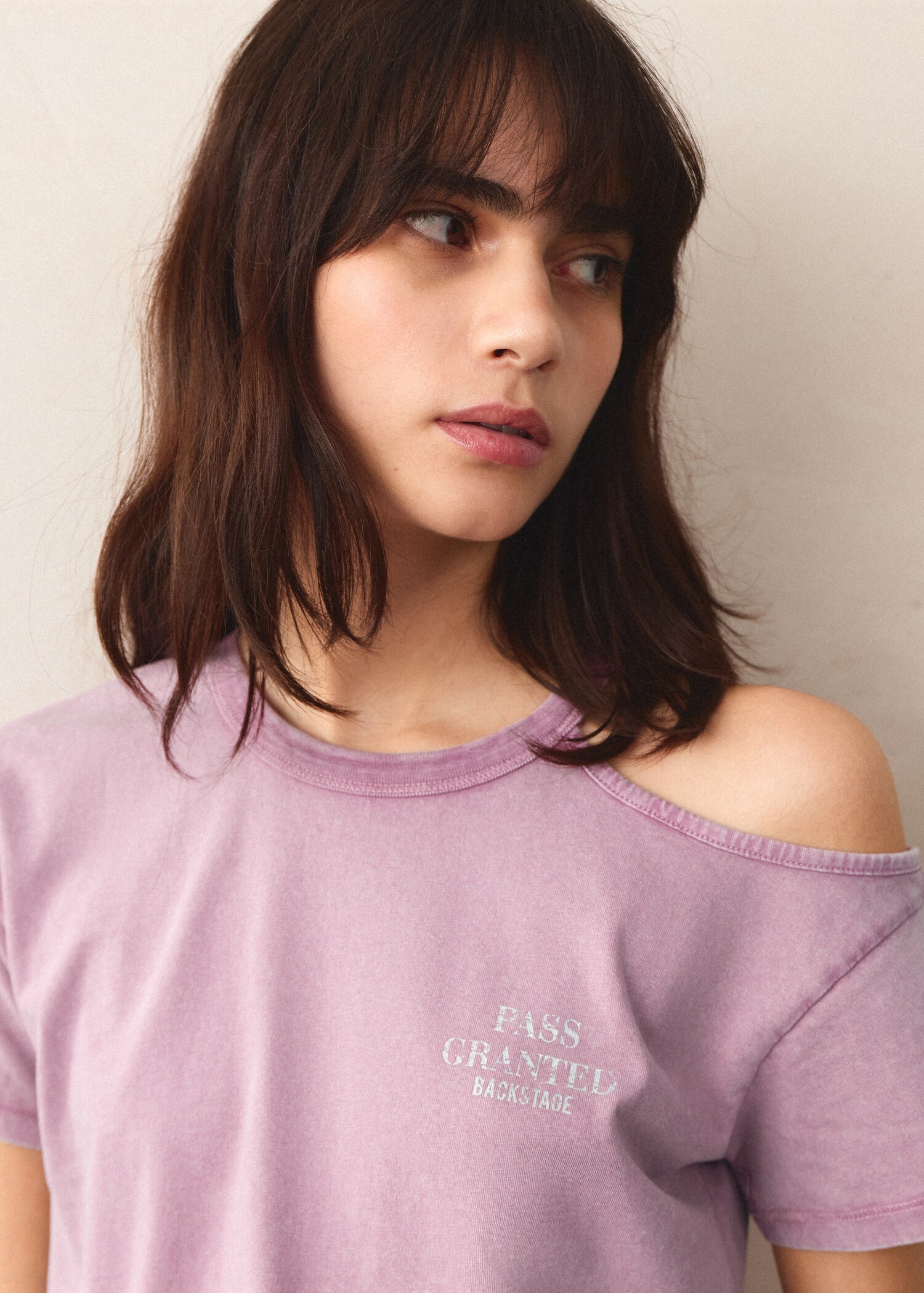 One-shoulder detail T-shirt - Details of the article 1