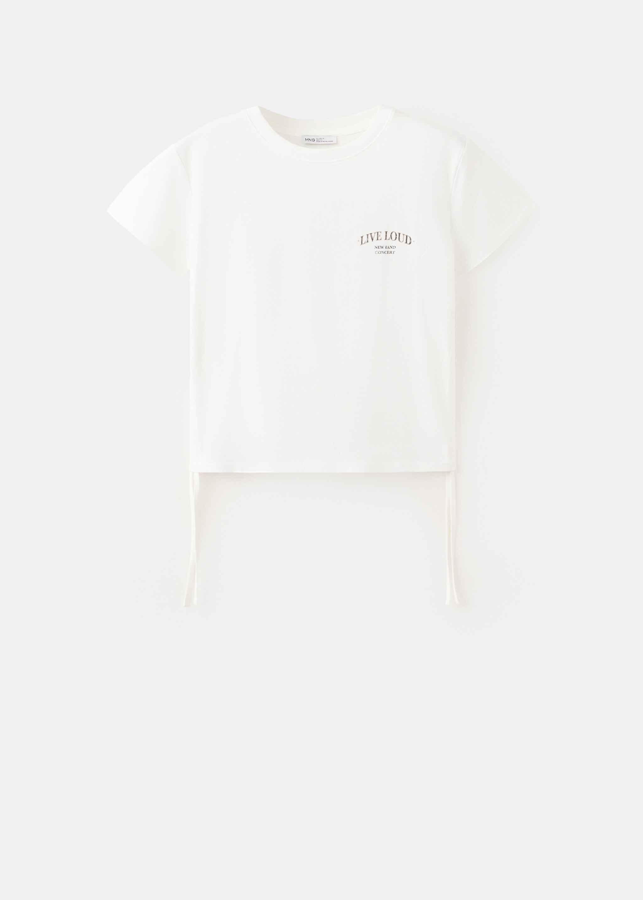 Camiseta algodón estampada lazos - Artículo sin modelo, Blanco roto. Ref: 27017909-00.