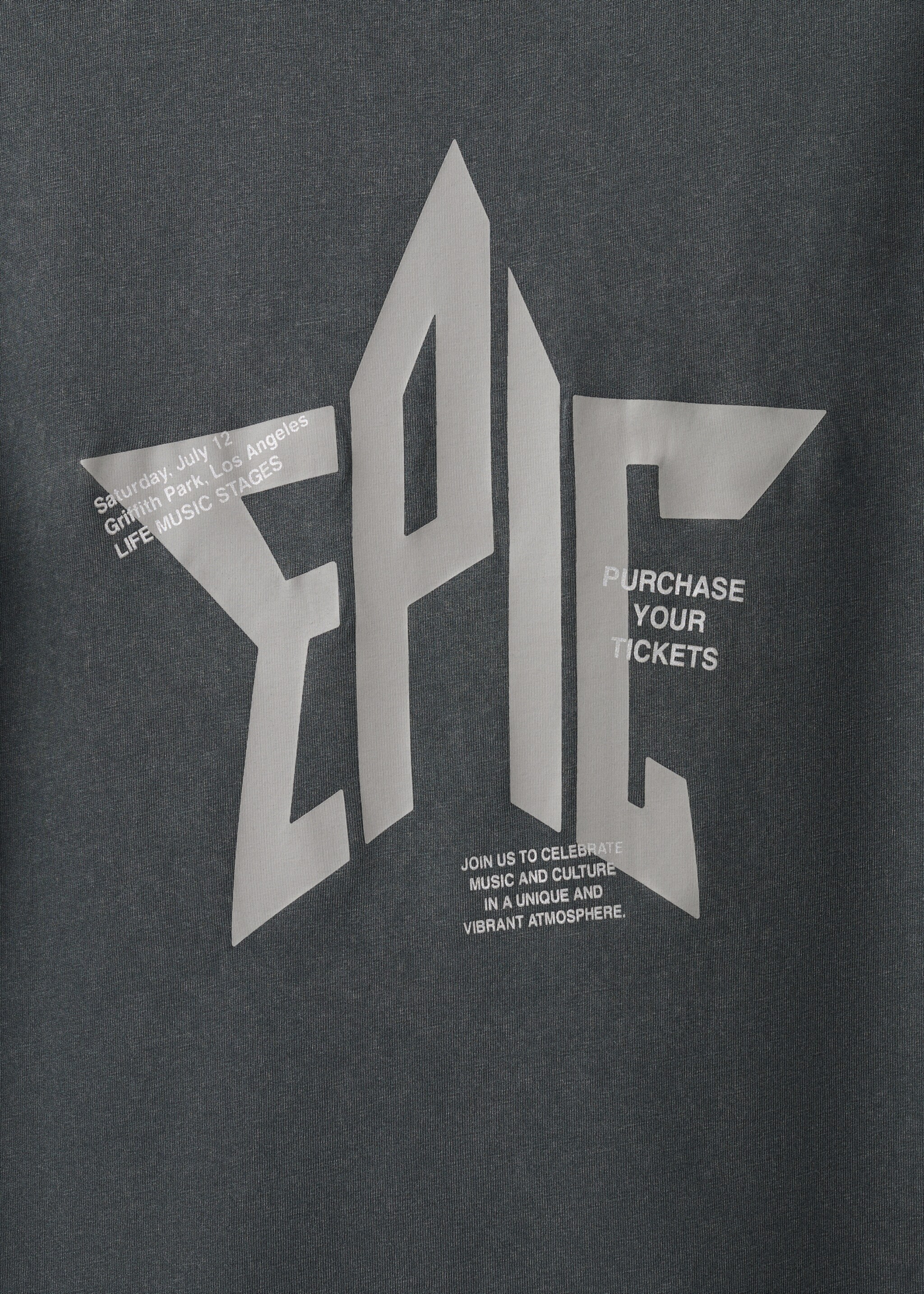 T-shirt imprimé strass - Détail de l'article 0, Gris anthracite. Ref: 27017910-00.