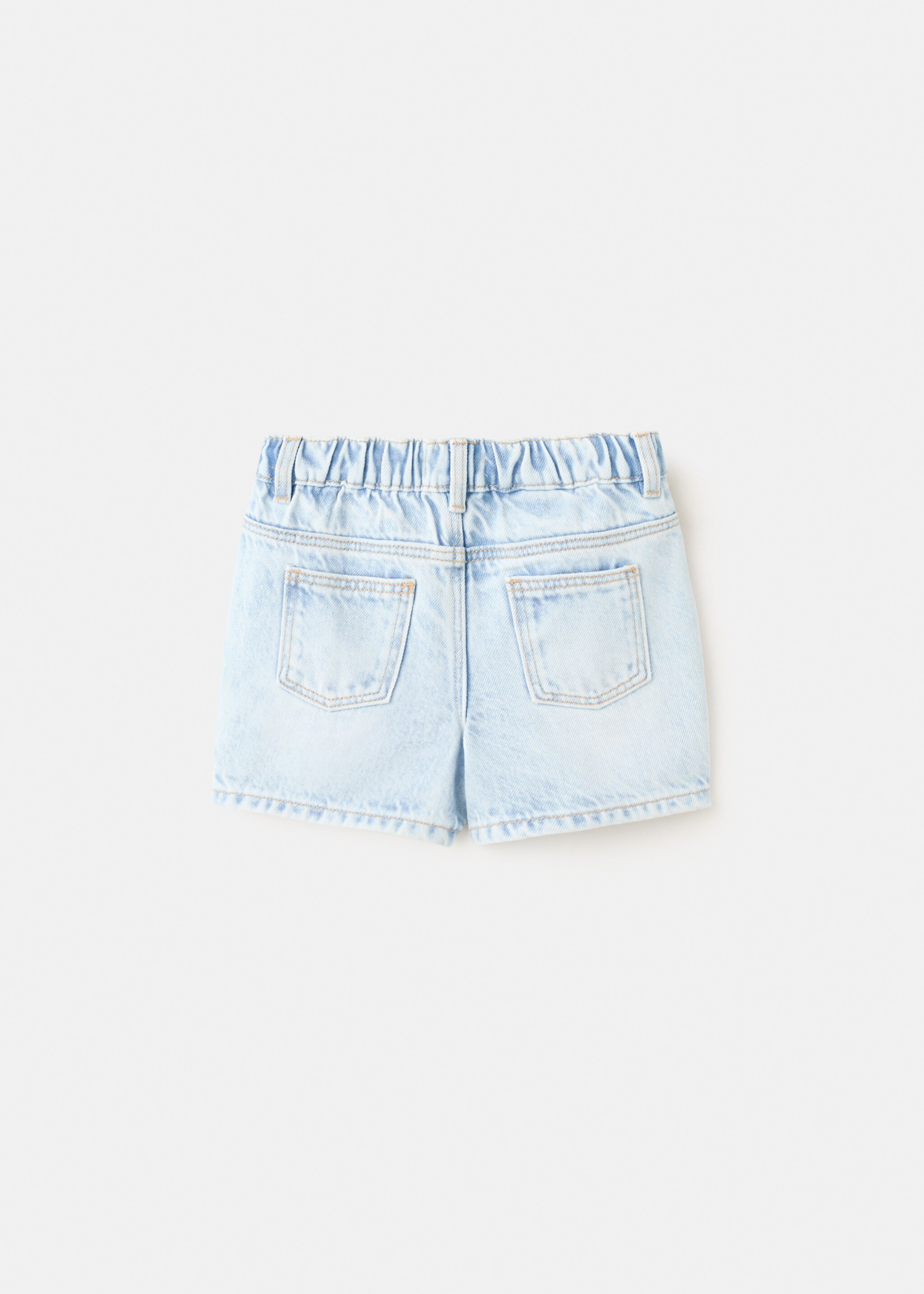 Denim bermuda shorts with drawstring - Reverse of the article, Light Blue. Ref: 27017911-00.