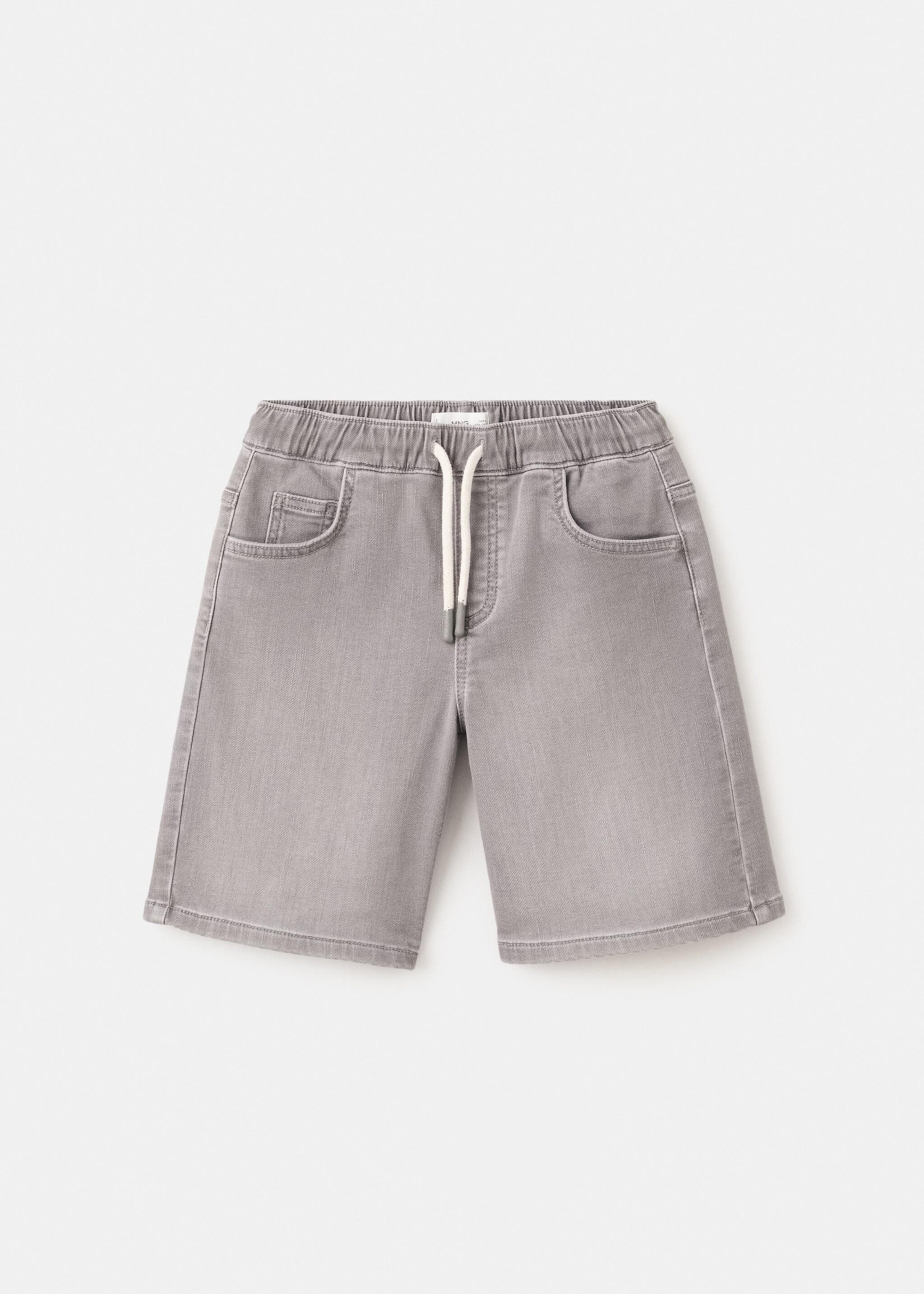 Denim shorts with an elasticated waistband - Article without model, Denim Grey. Ref: 27017914-00.