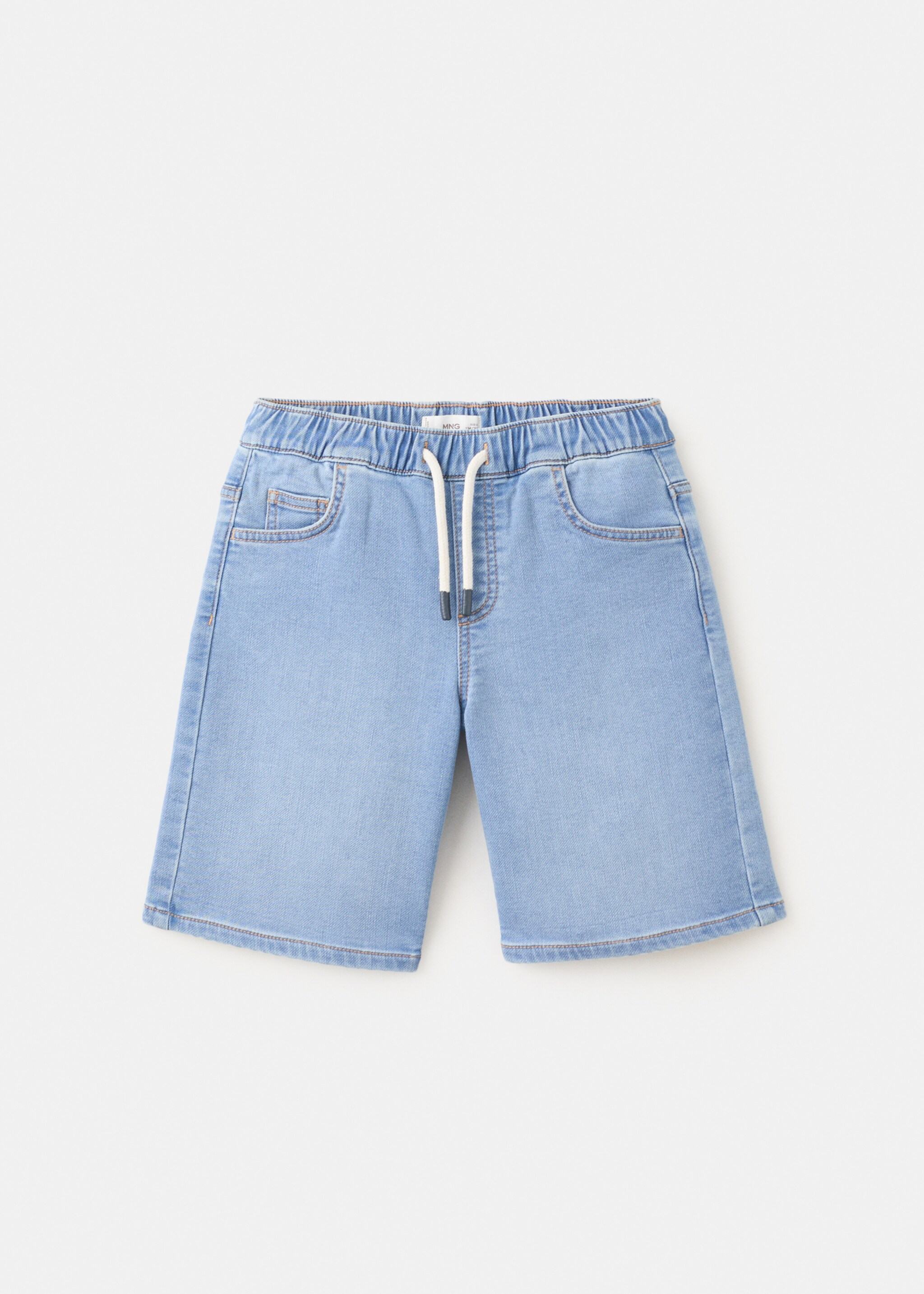 Elastic waist denim Bermuda shorts - Article without model, Medium Blue. Ref: 27017914-00.