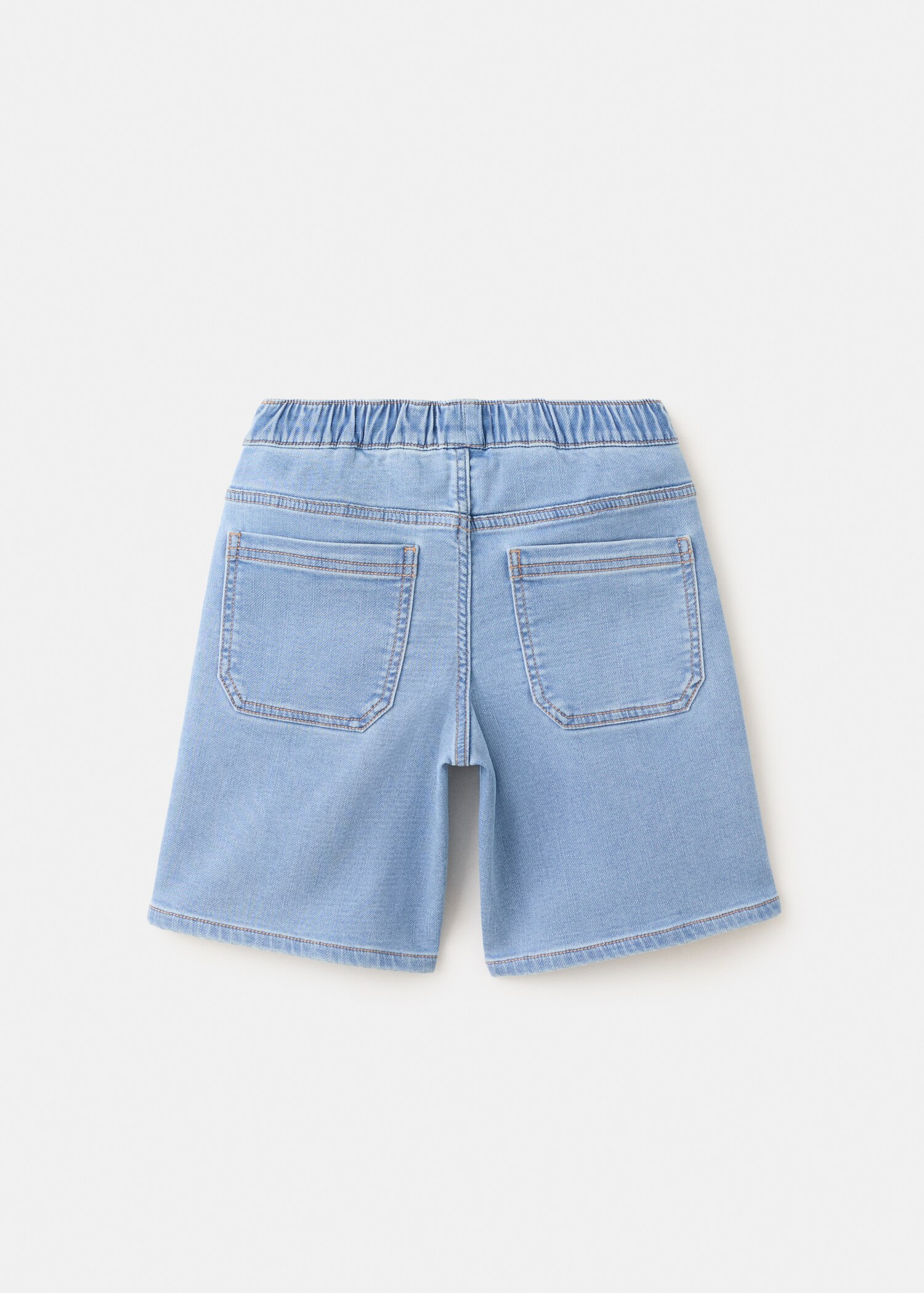 Denim shorts with an elasticated waistband - Reverse of the article