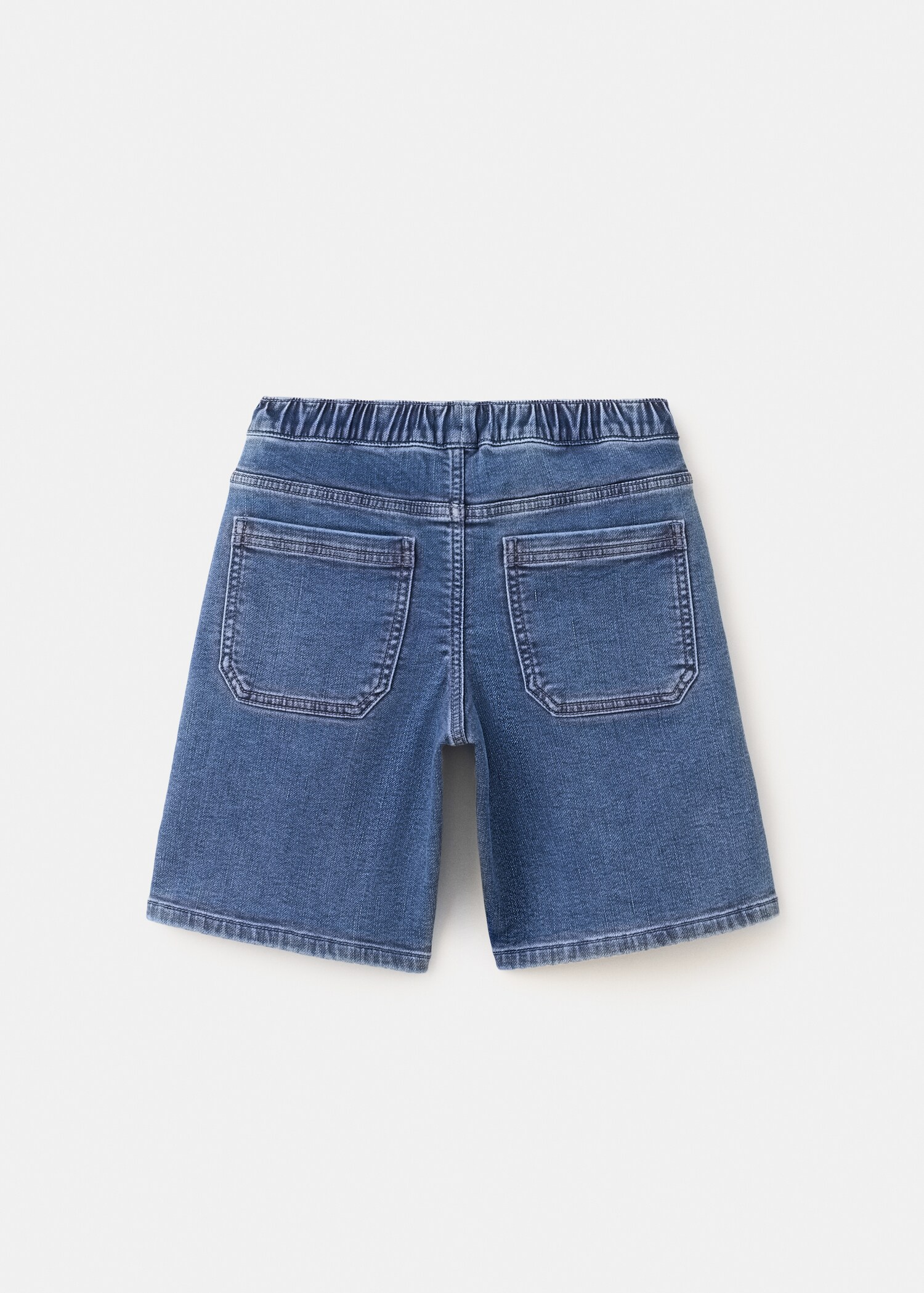 Denim shorts with an elasticated waistband - Reverse of the article