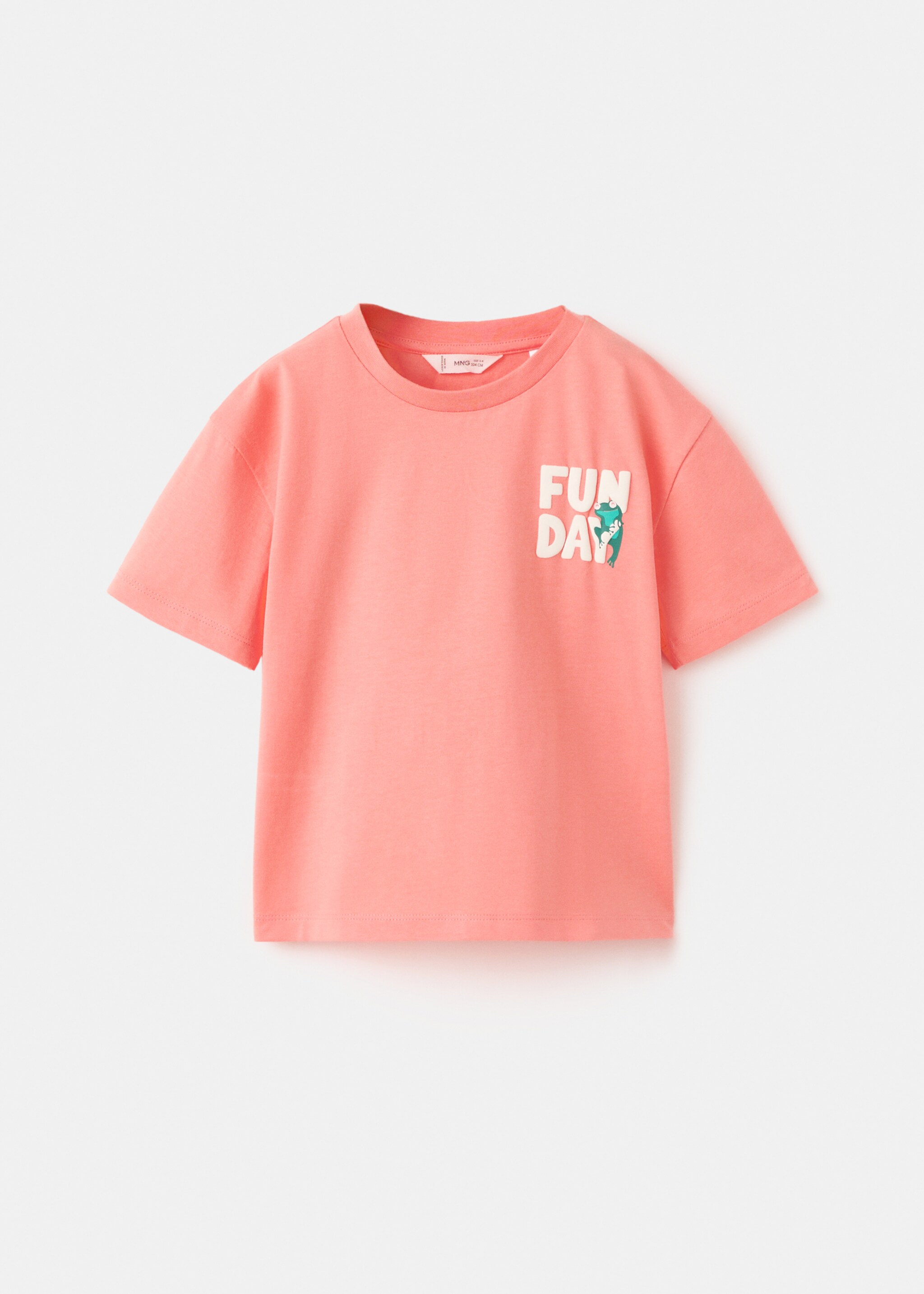 Printed cotton-blend t-shirt - Article without model, Grapefruit. Ref: 27017915-00.