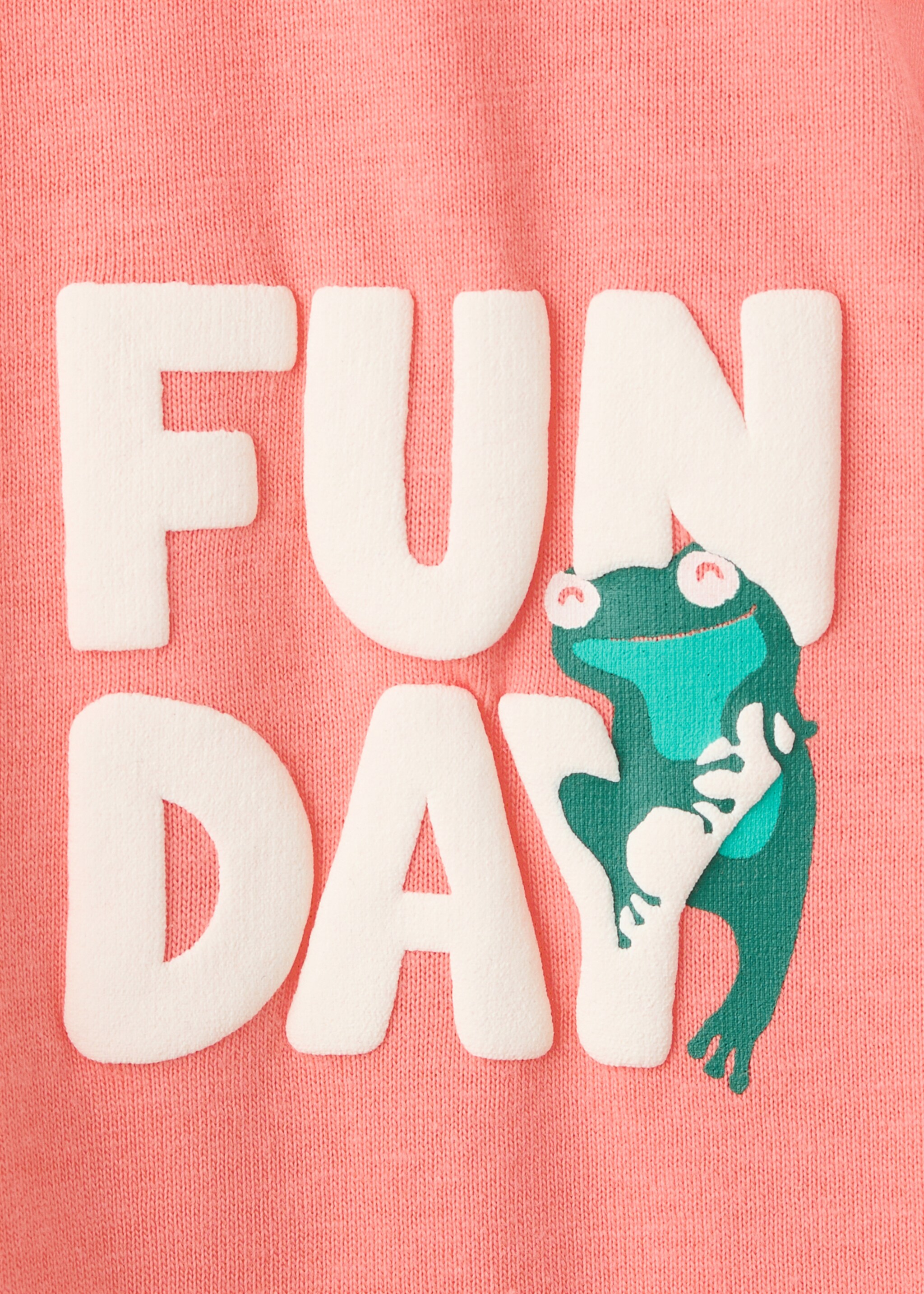 Printed cotton-blend t-shirt - Details of the article 0, Grapefruit. Ref: 27017915-00.