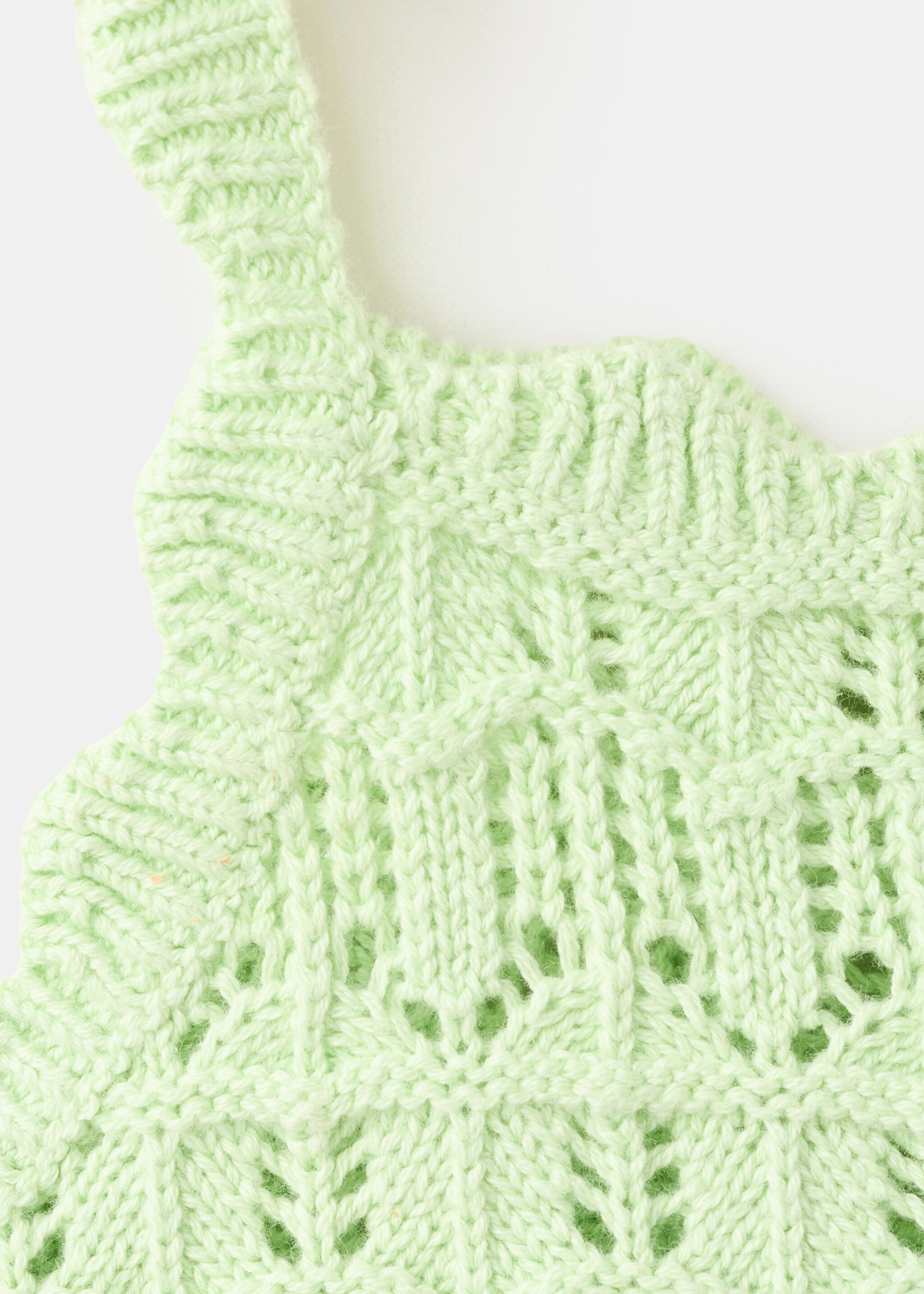 Openwork knit top - Details of the article 8, Green Apple. Ref: 27017928-00.