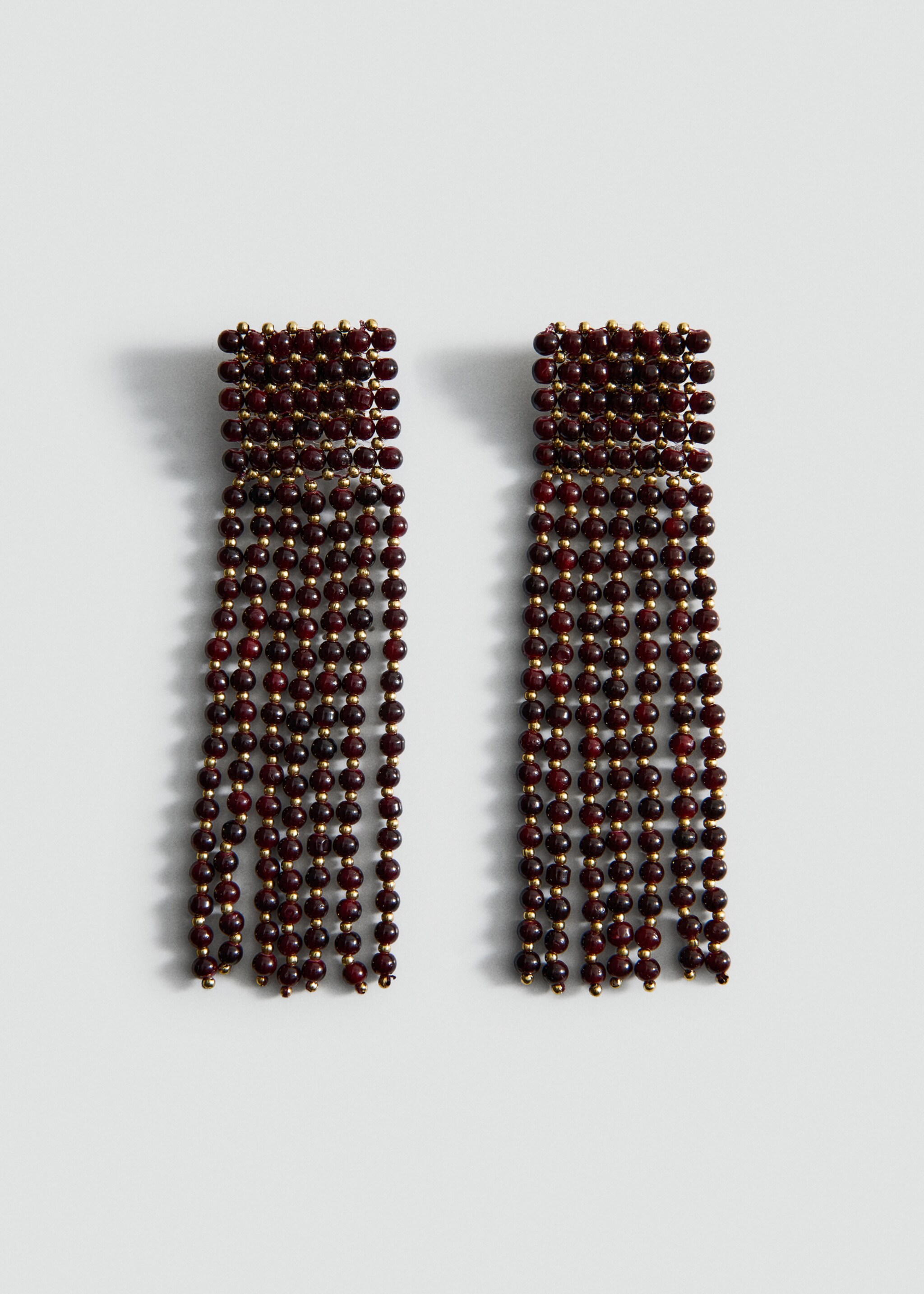 Crystal pendant earrings - Article without model, Burgundy. Ref: 27017934-00.