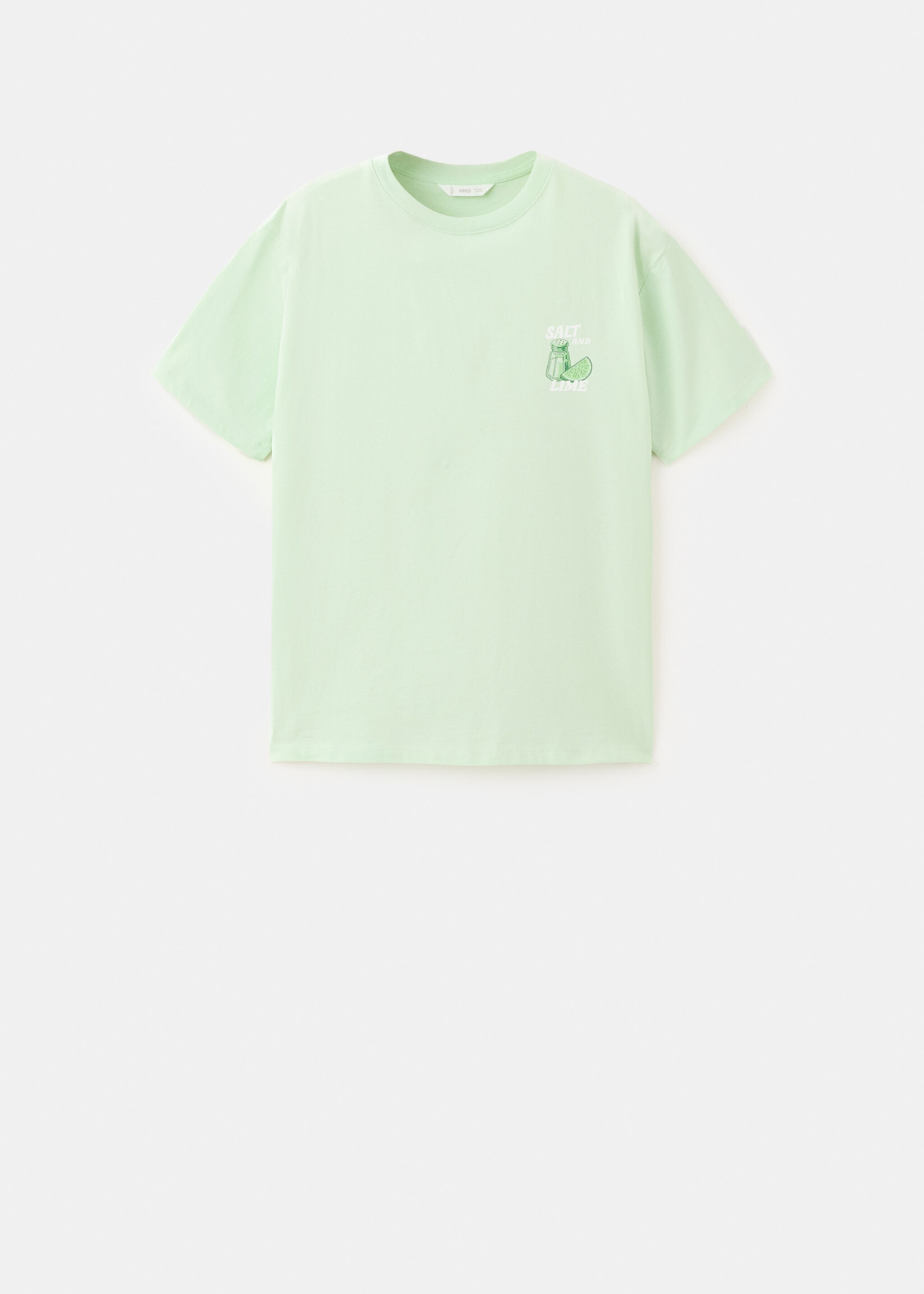 Printed cotton-blend t-shirt - Article without model, Lime. Ref: 27017937-00.