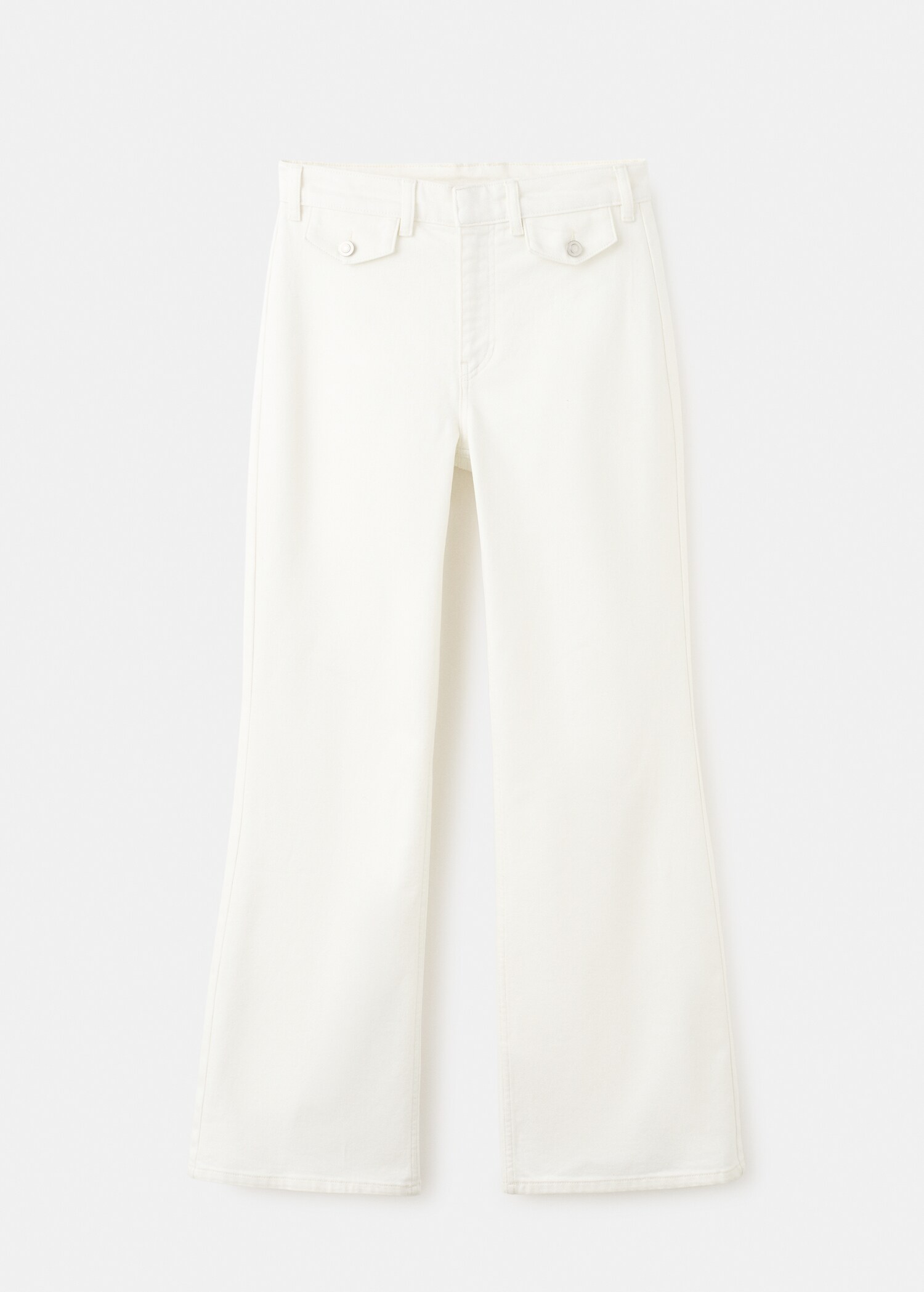 Wide leg mid-rise trousers with pockets - Article without model