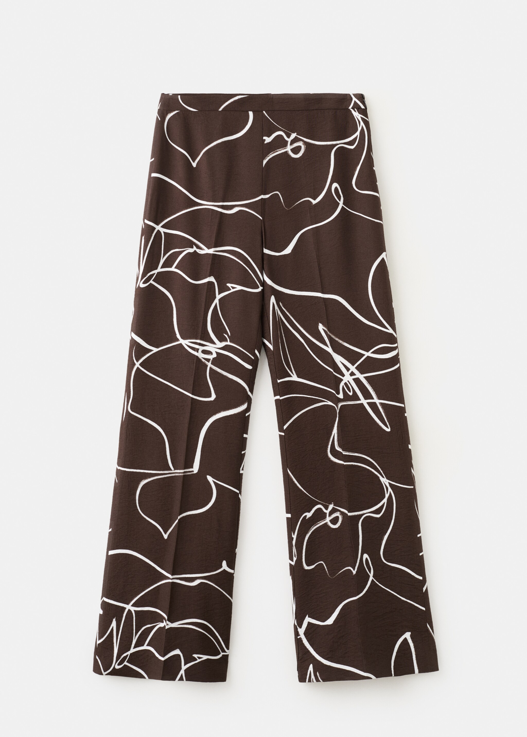 Wide leg printed trousers - Article without model, Brown. Ref: 27017945-00.