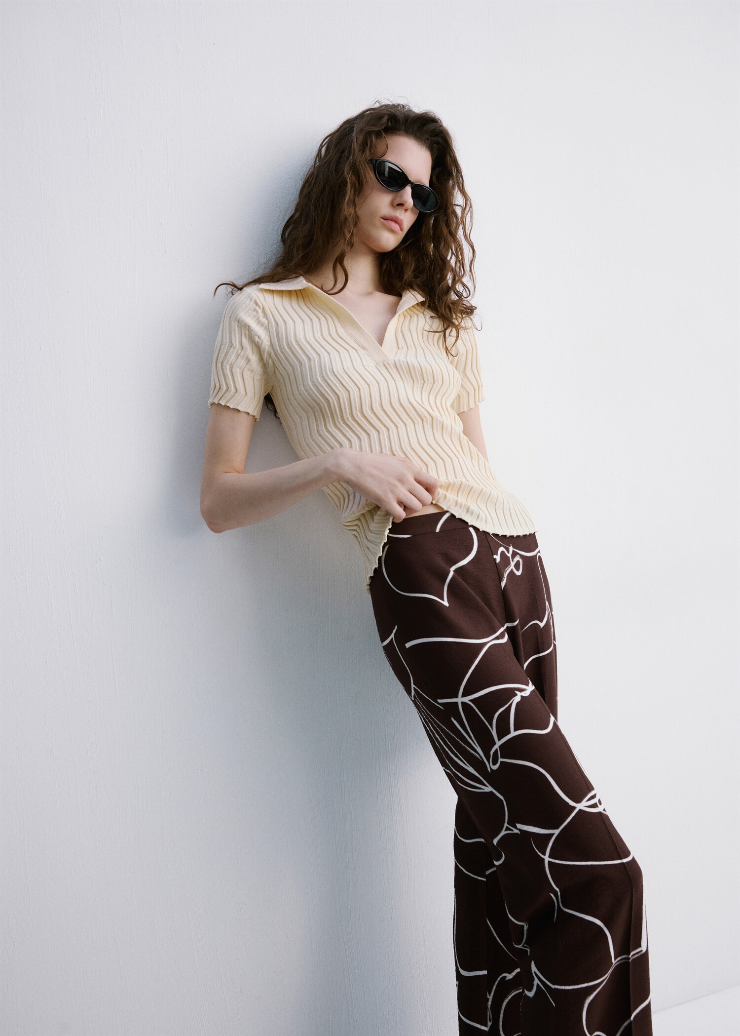 Wide leg printed trousers - Details of the article 2