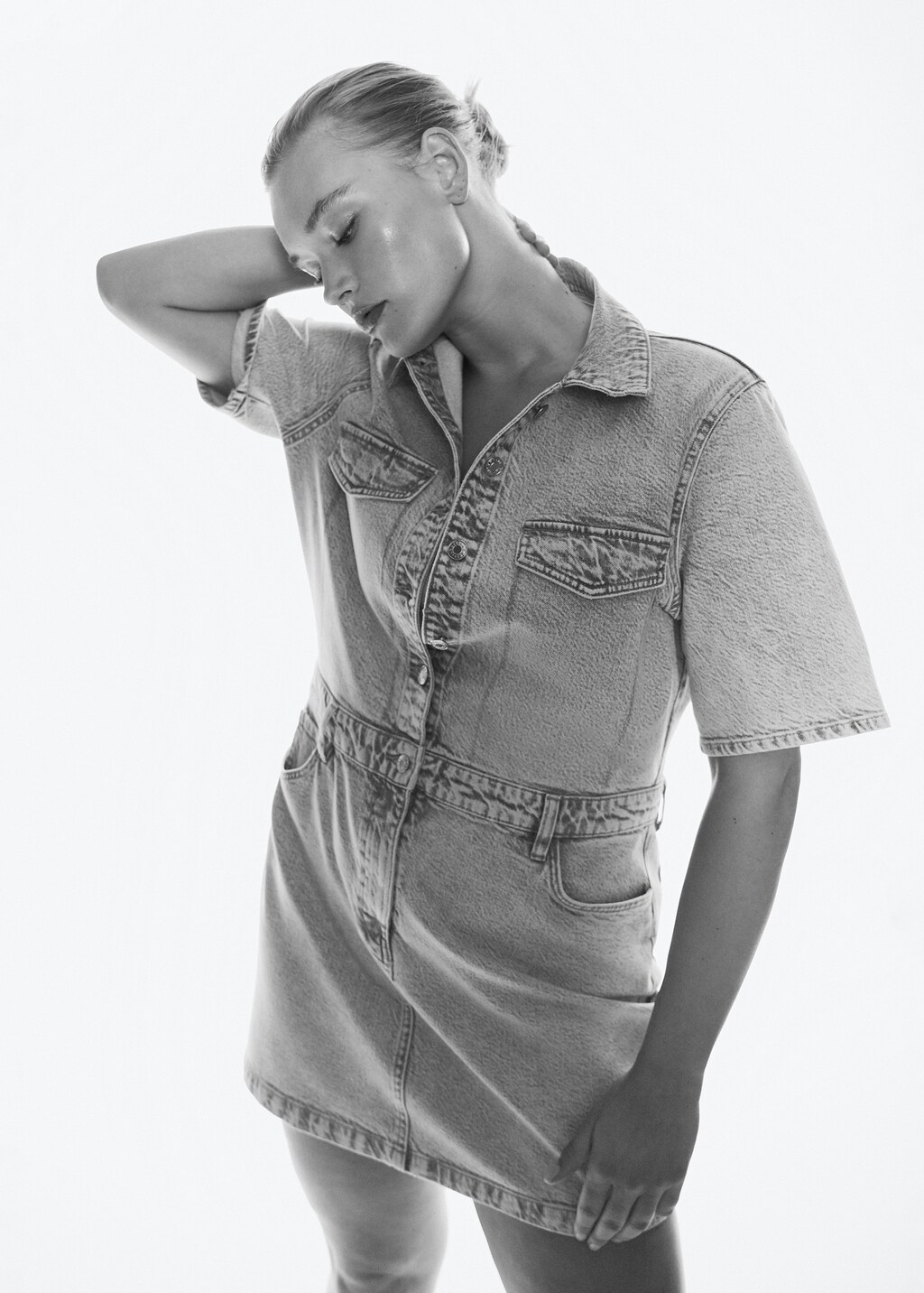 Robe chemise en jean mango hotsell