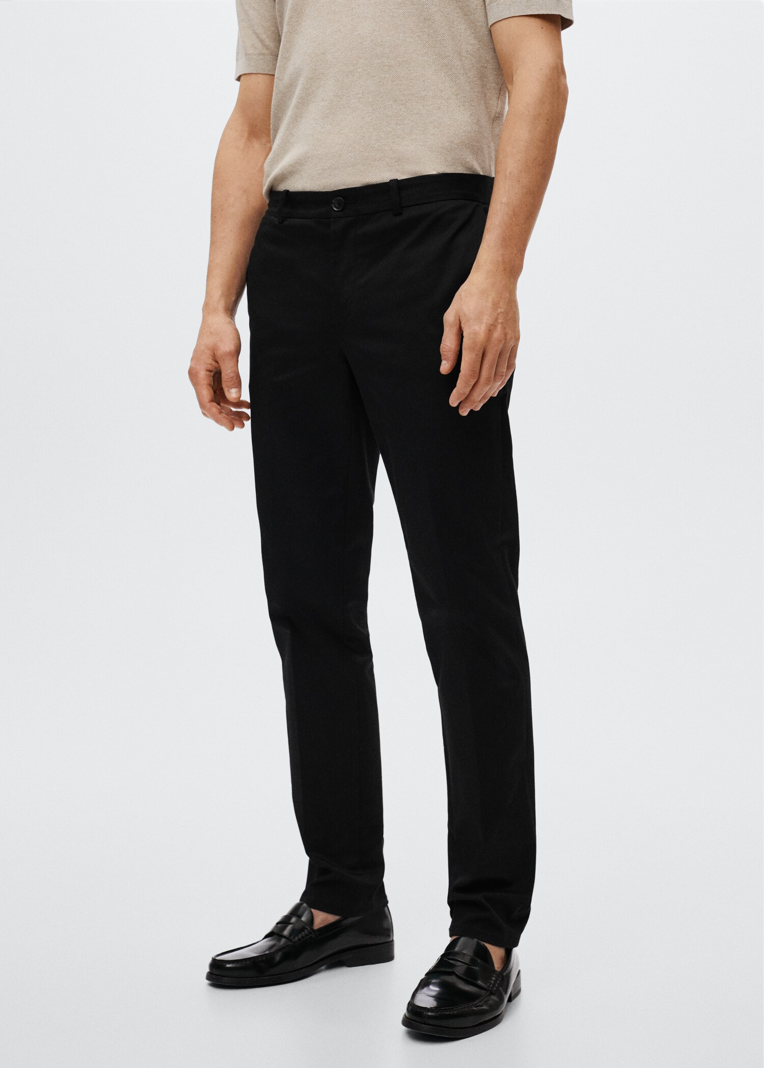 Slim fit chino trousers - Medium plane