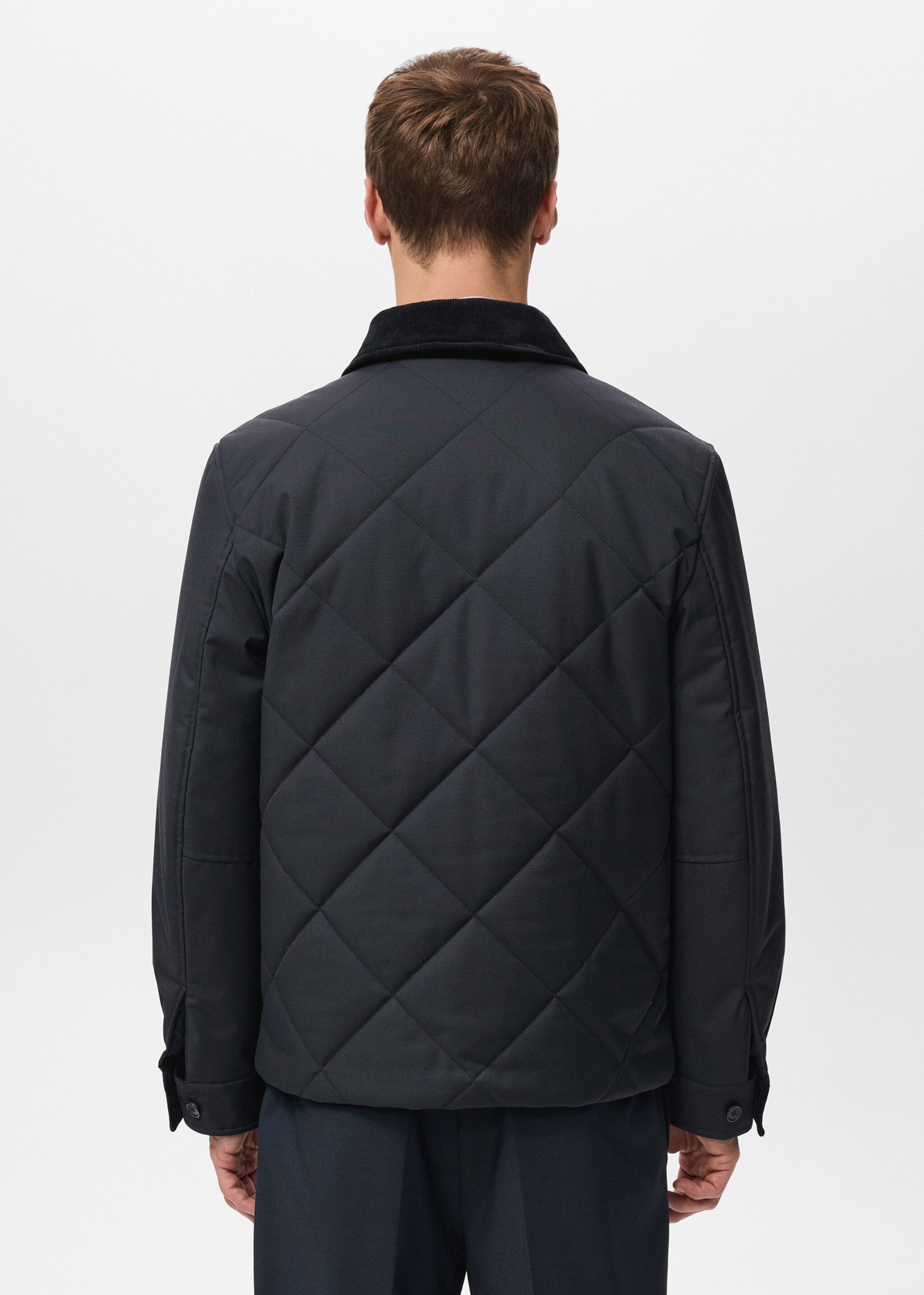 Quilted water repellent jacket - Reverse of the article, Night Blue. Ref: 27021180-00.
