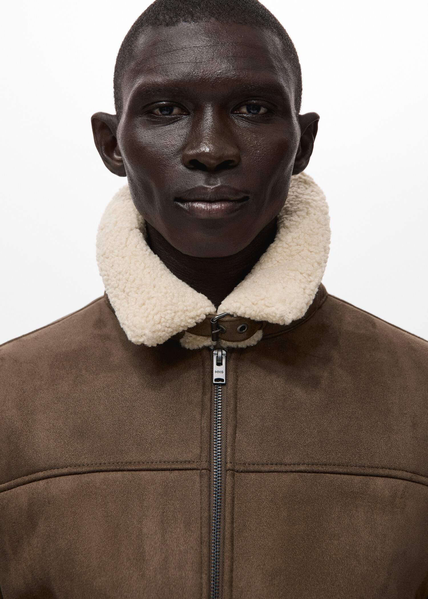 Faux-leather fleece jacket - Details of the article 1