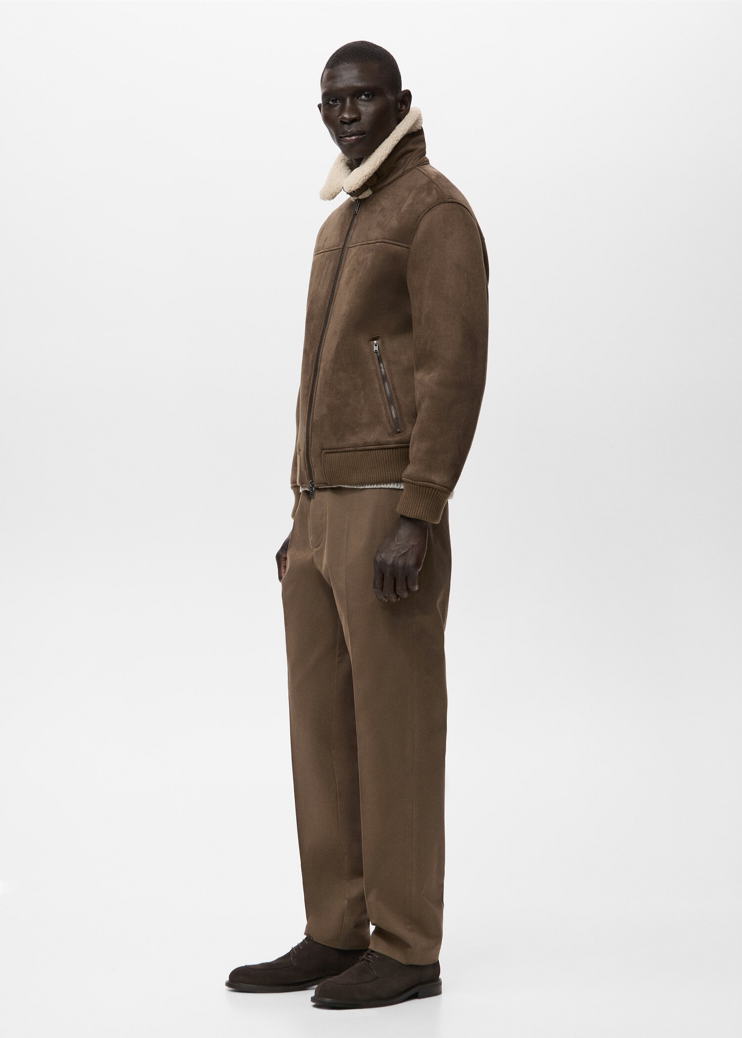 Faux-leather fleece jacket - Details of the article 2