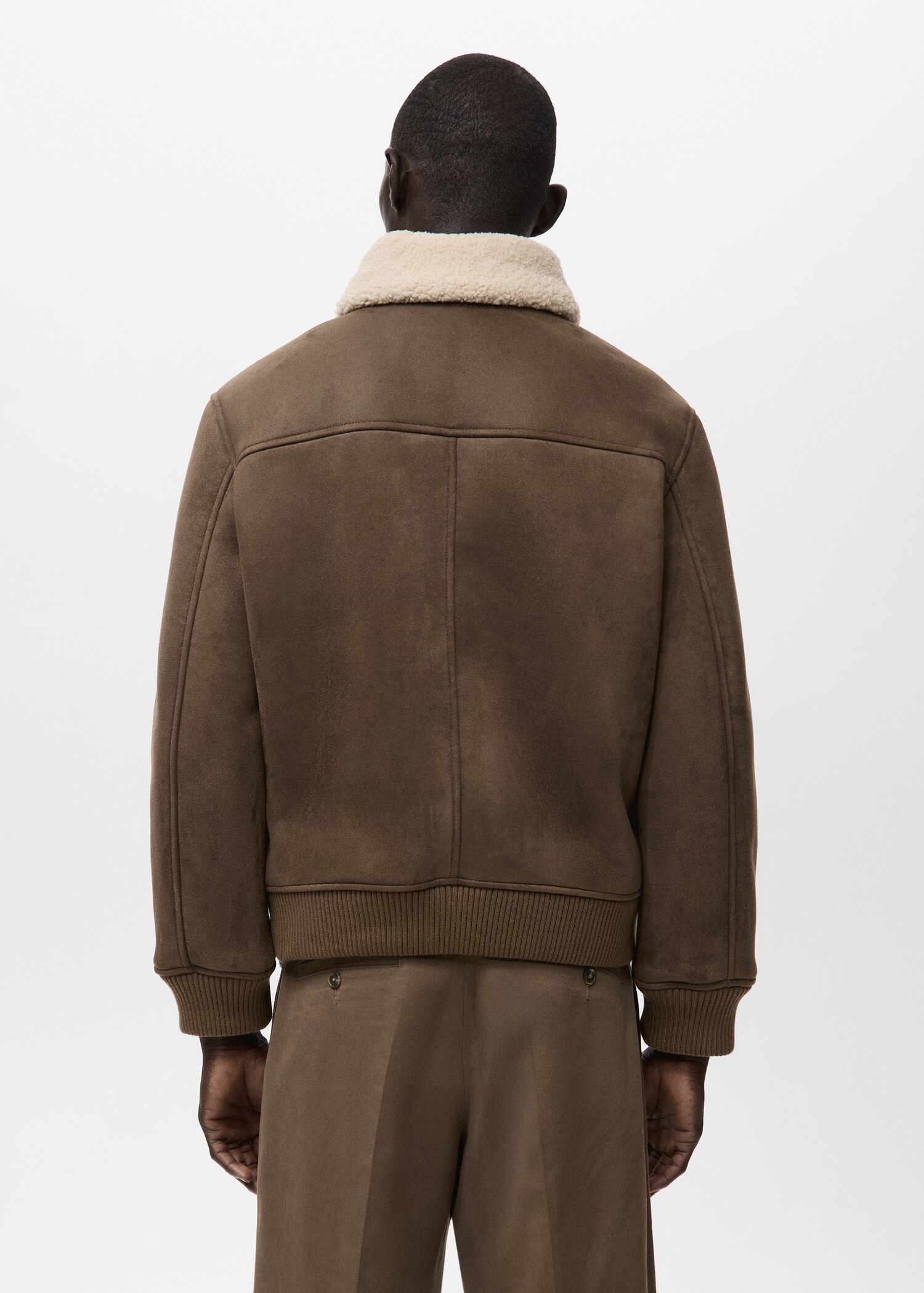 Faux-leather fleece jacket - Reverse of the article