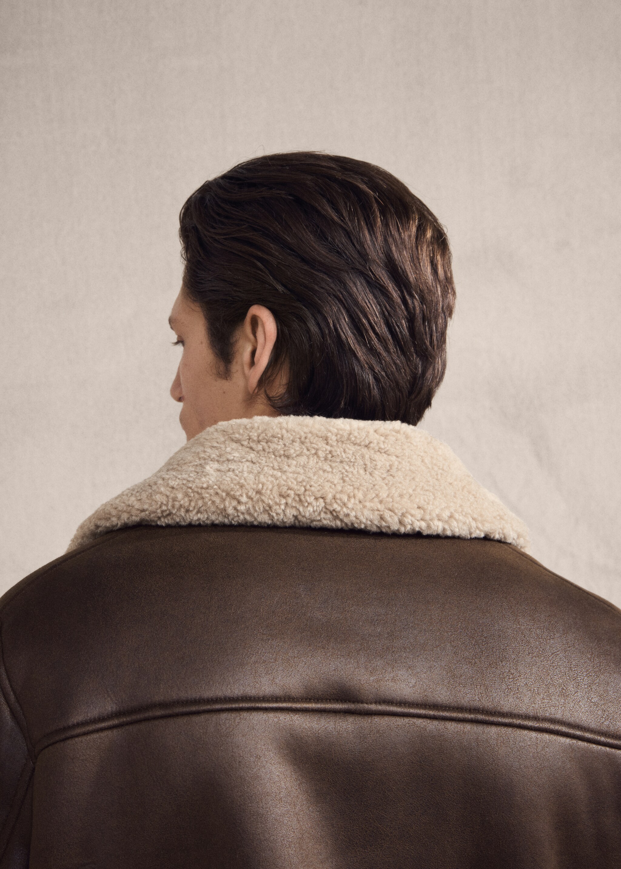 Τζάκετ επένδυση όψη προβάτου - Λεπτομέρεια του προϊόντος 3, Καφέ Ταμπάκο. Ref: 27021185-00.