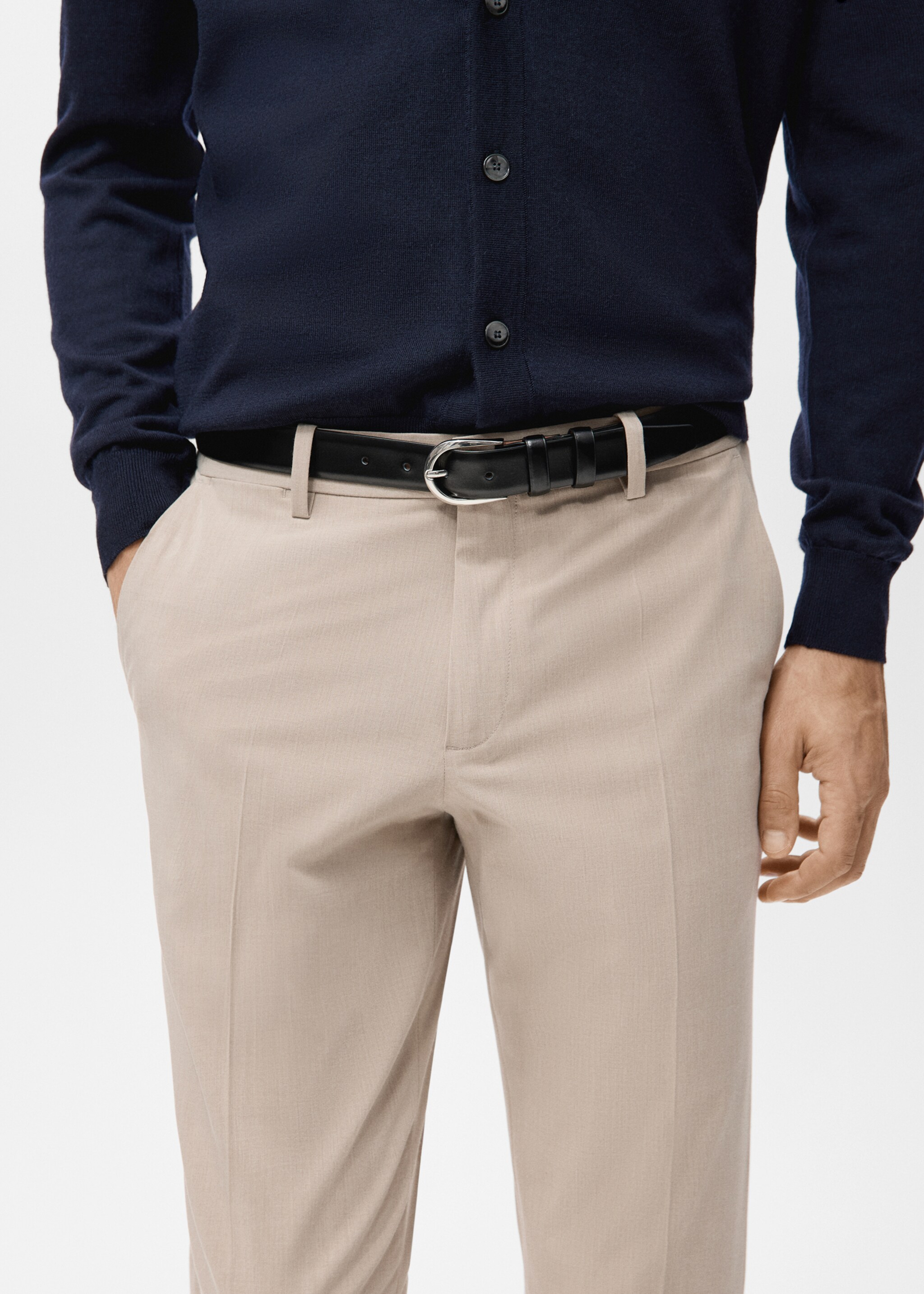 Pantalón Bologna cropped slim fit - Detalle del artículo 1, Beige. Ref: 27021190-00.