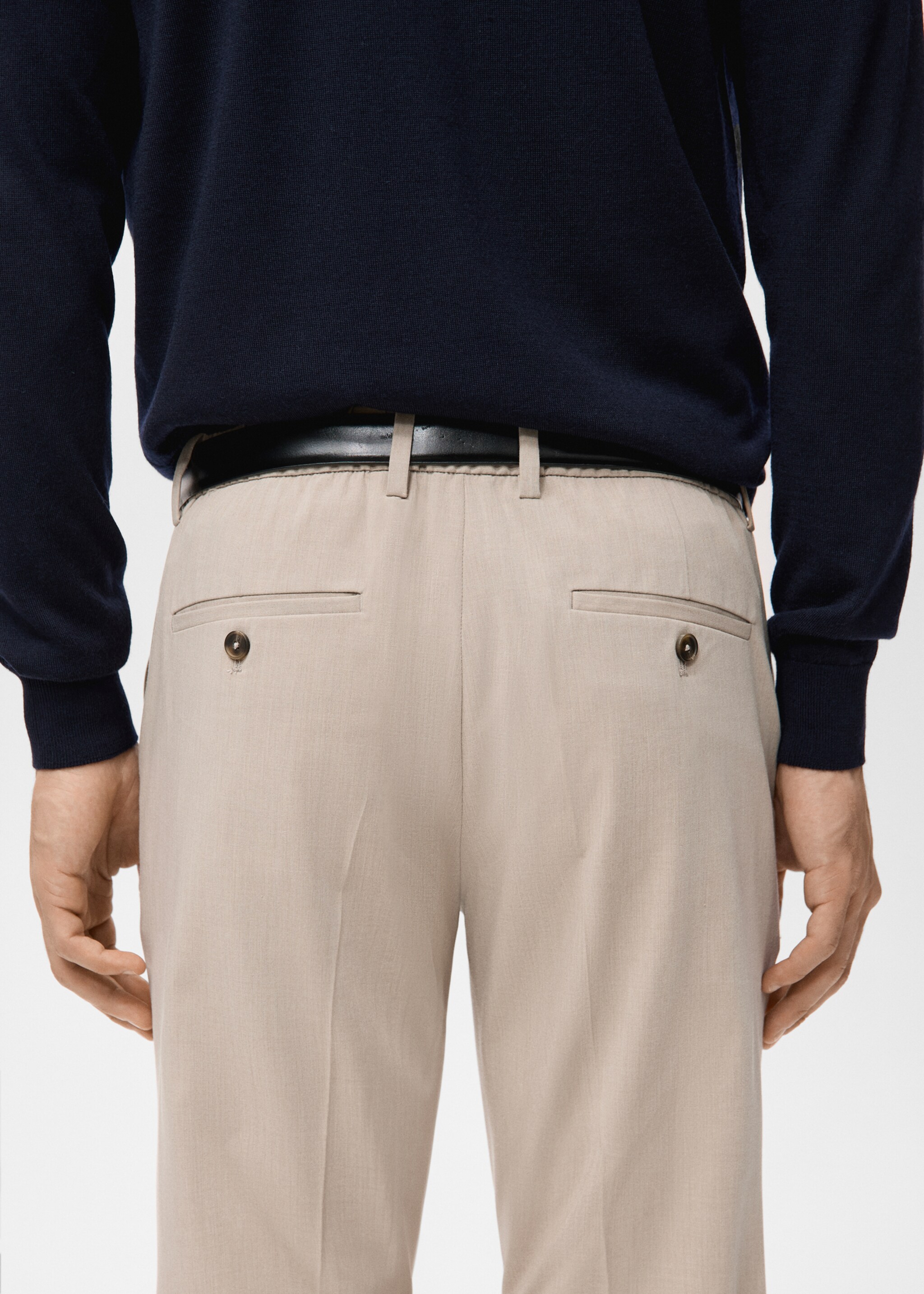 Pantalón Bologna cropped slim fit - Detalle del artículo 6, Beige. Ref: 27021190-00.