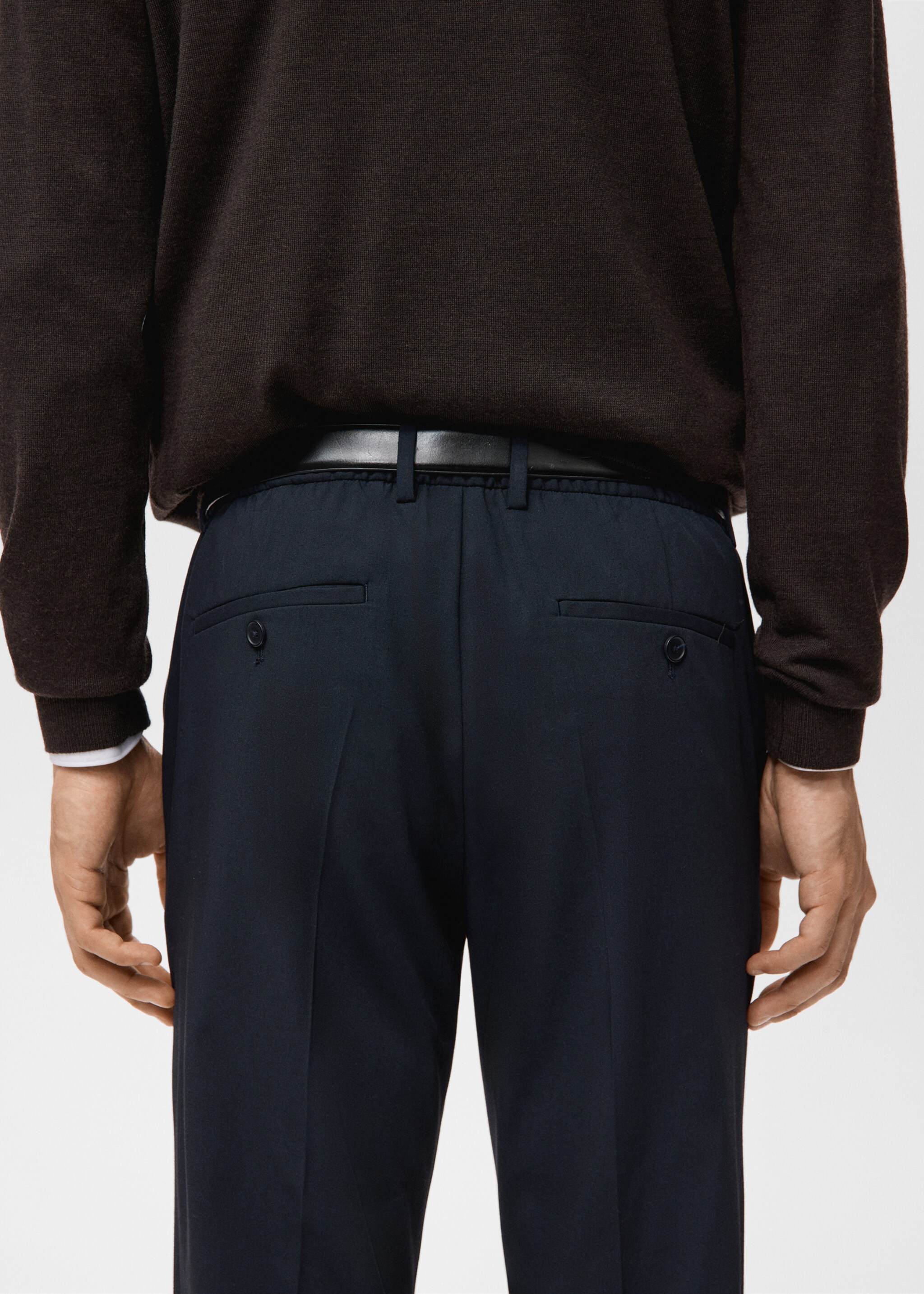 Bologna cropped slim-fit trousers - Details of the article 6, Navy. Ref: 27021190-00.