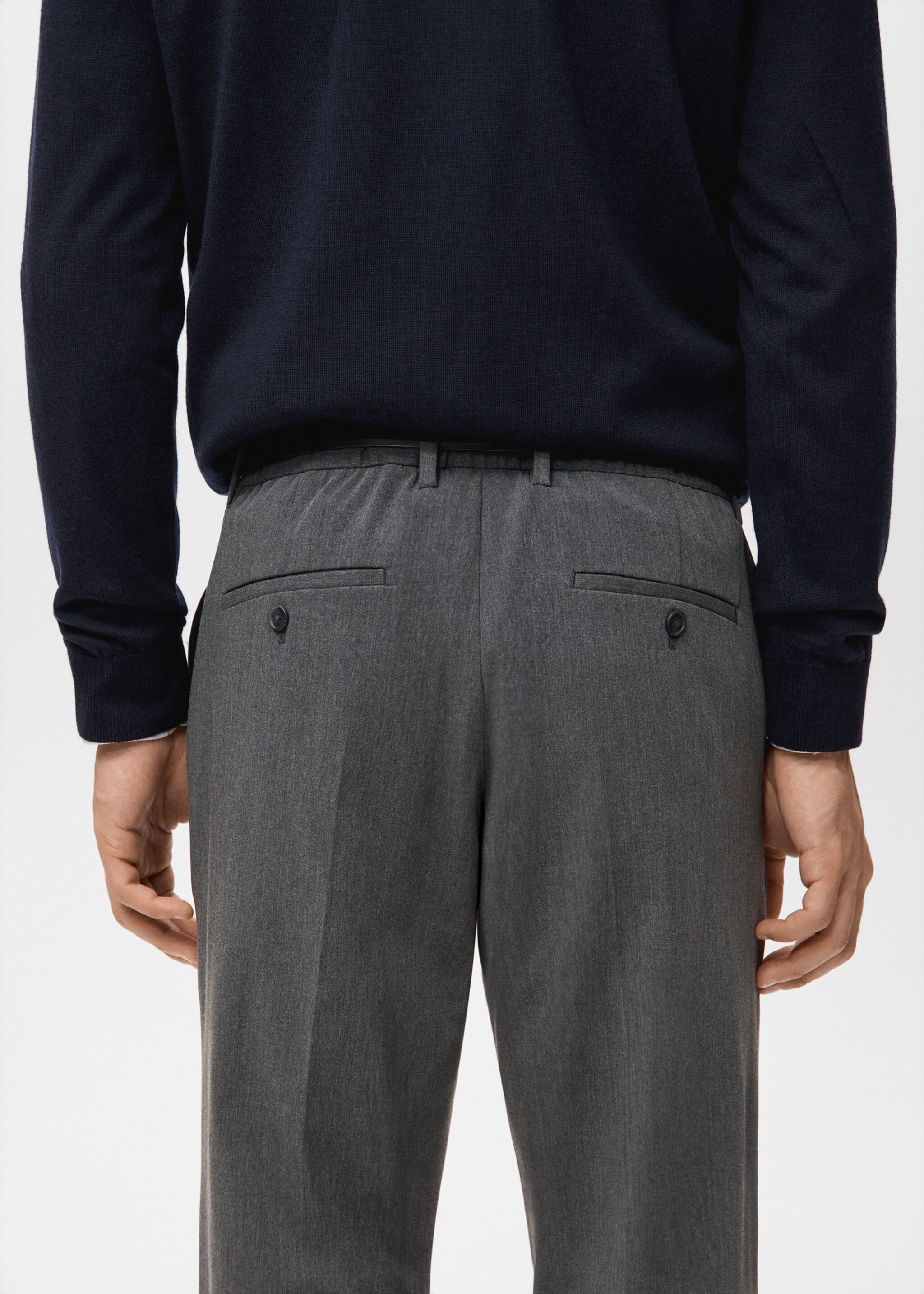 Bologna cropped slim-fit trousers - Details of the article 6, Grey. Ref: 27021190-00.