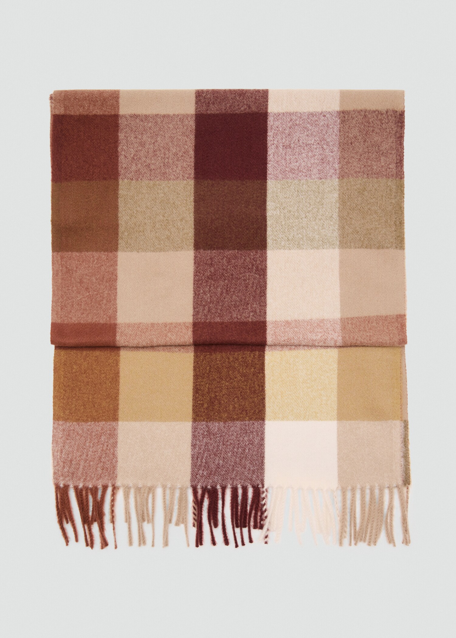 Check scarf with fringed ends - Article without model