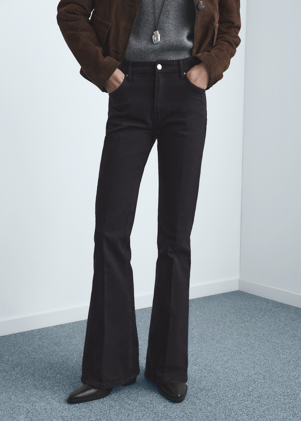 Mango Violet flared high-rise jeans