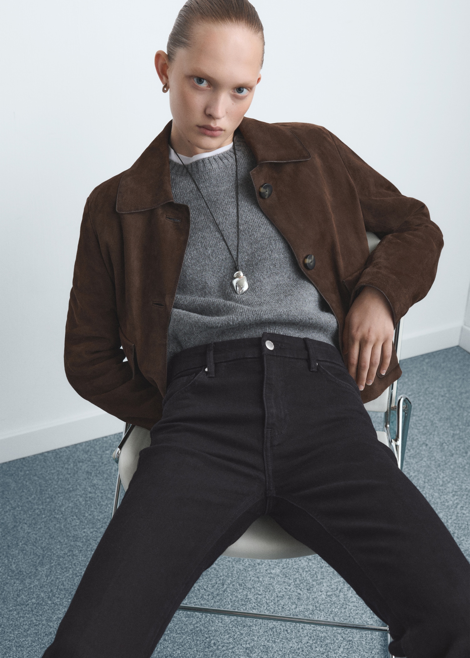 بنطلون جينز بنفسجي واسع بخصر عالي - تفاصيل المنتج 2