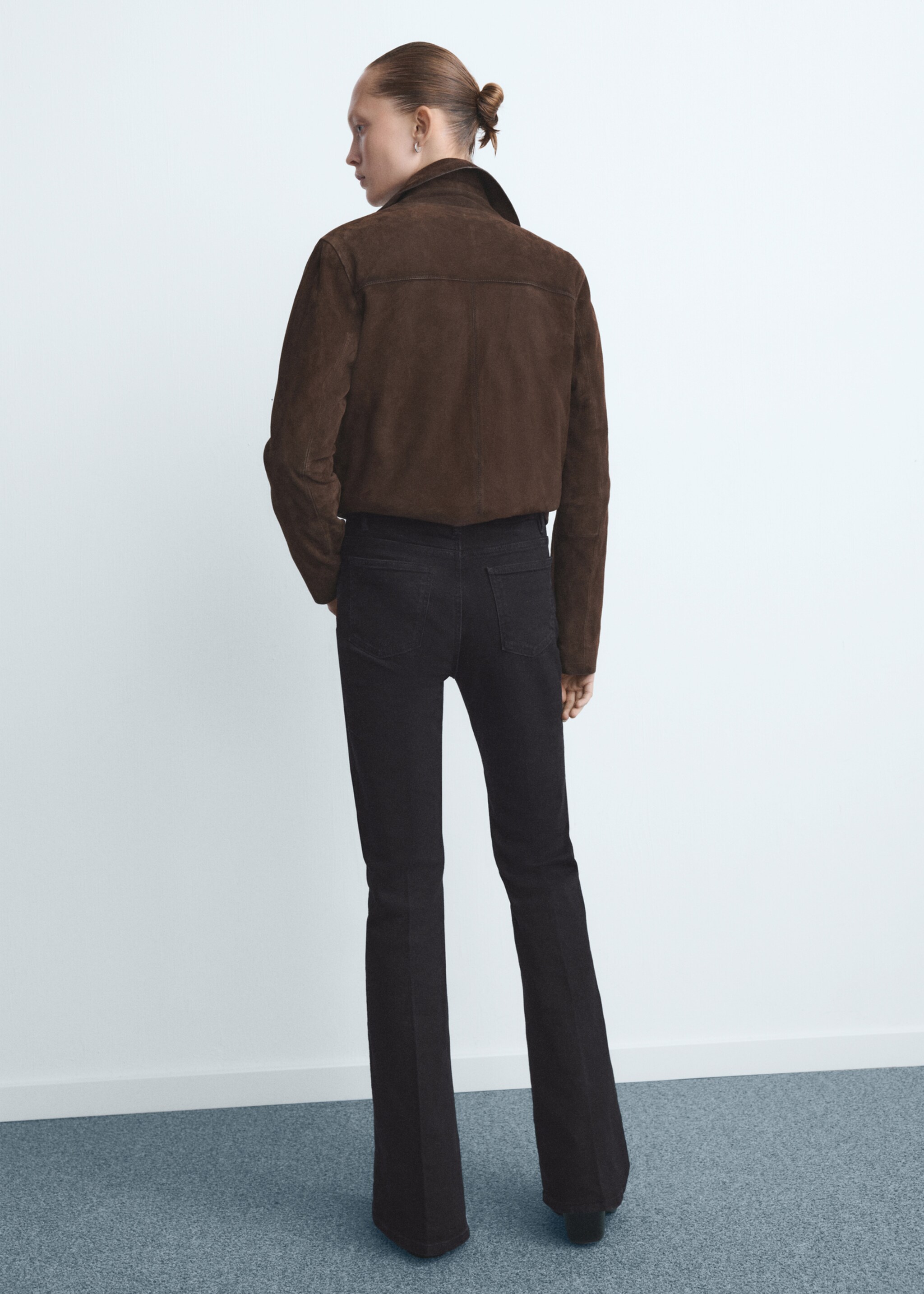 Violet flared high-rise jeans - Reverse of the article, Black denim. Ref: 27021192-00.