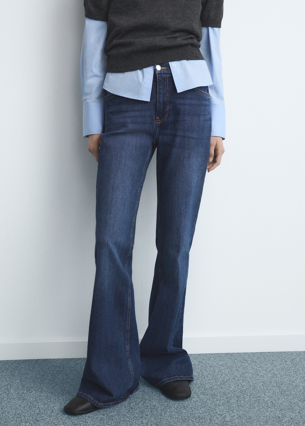 Mango Violet flared high-rise jeans