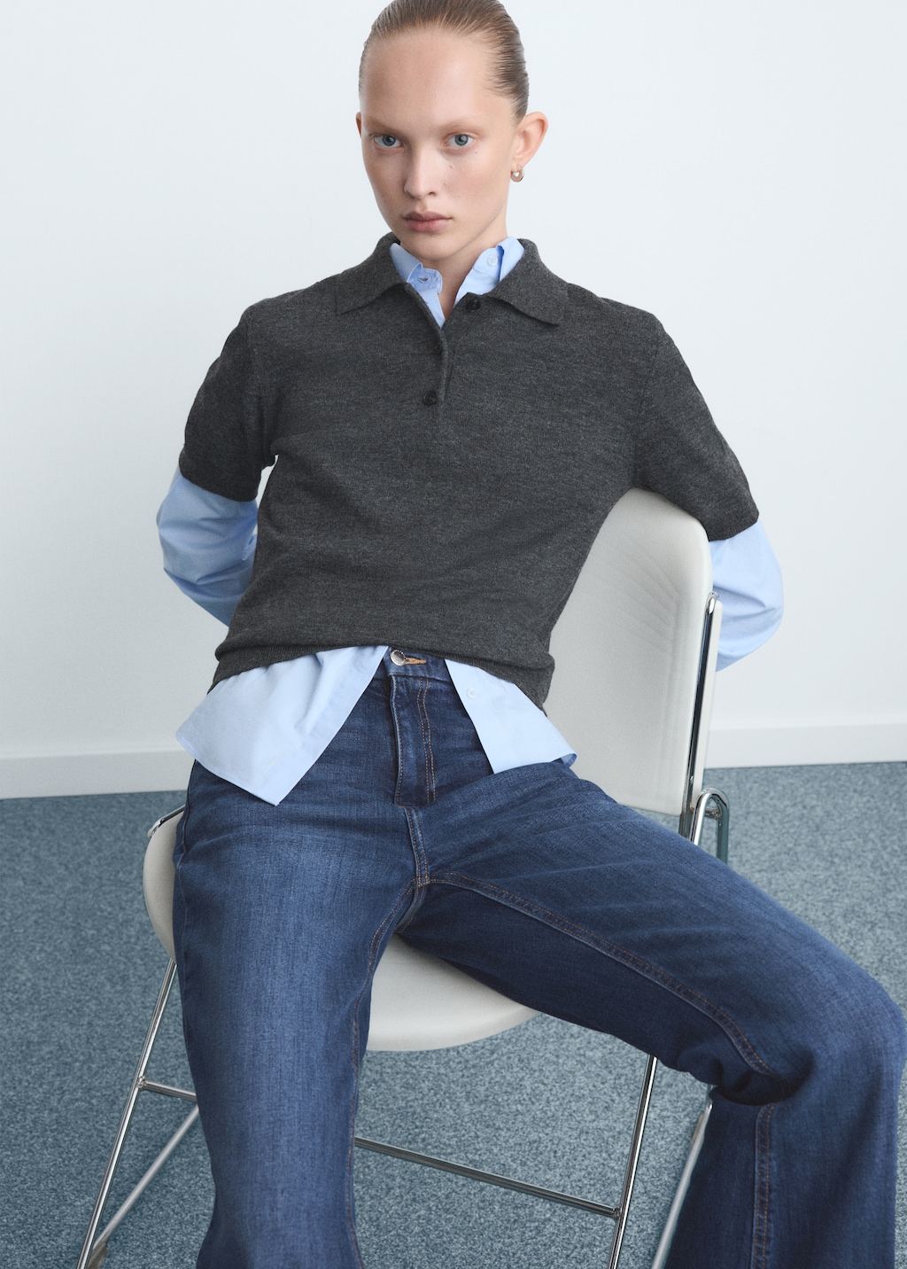 Mango Violet flared high-rise jeans