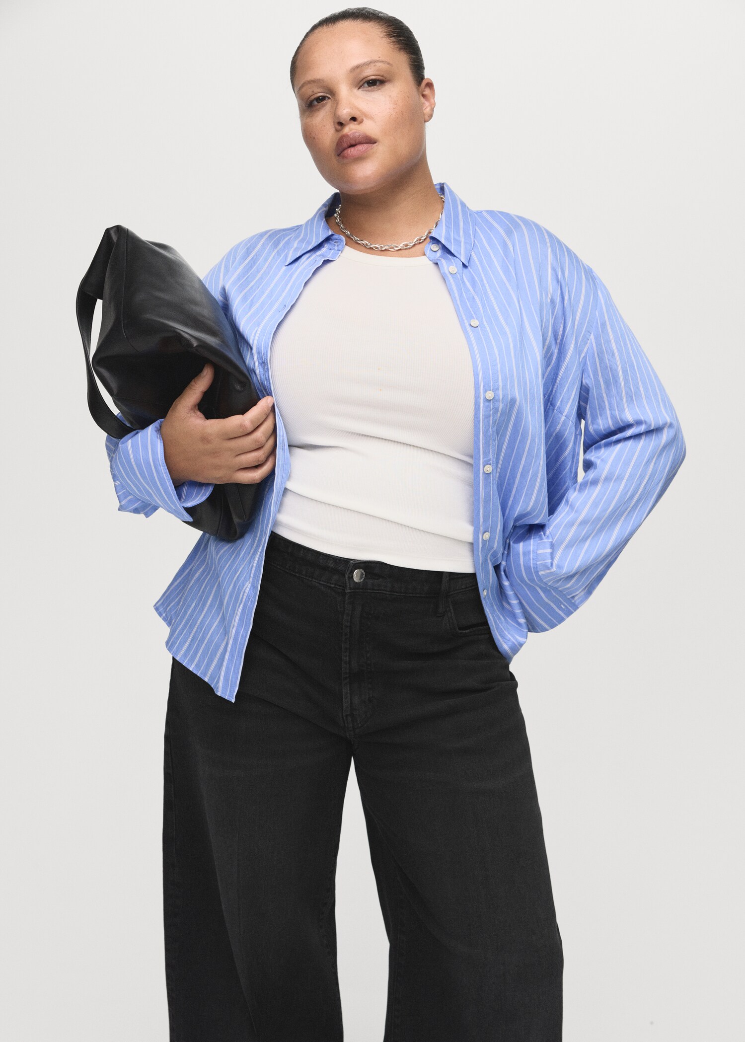 High-waisted wide-leg jeans - Details of the article 5