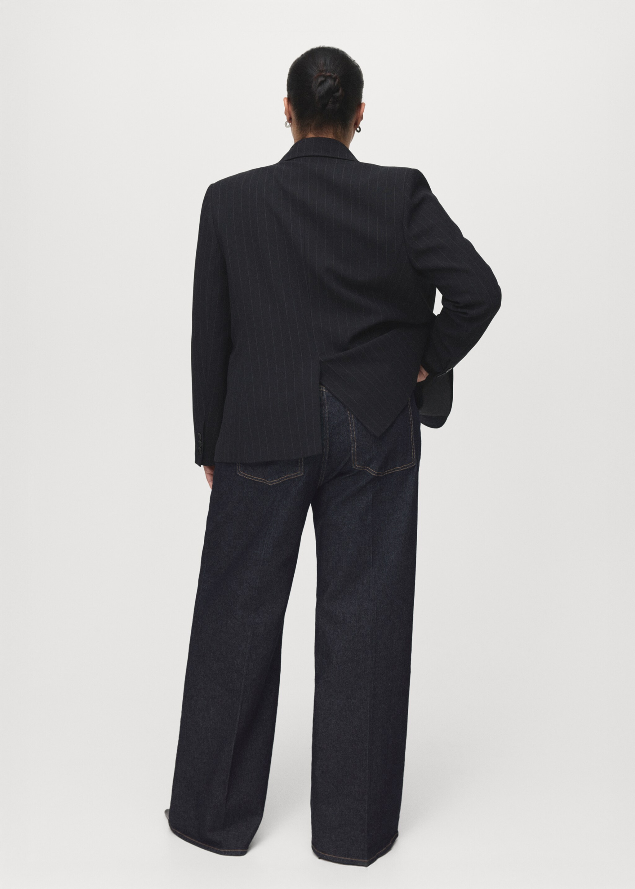 High-rise wideleg jeans - Details of the article 4, Open Blue. Ref: 27021197-00.