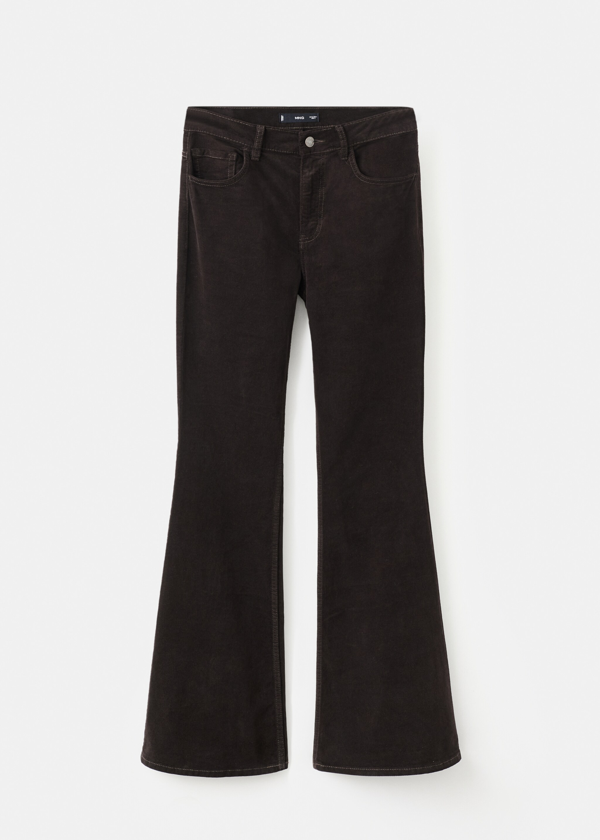 Velvet flared jeans - Article without model, Chocolate. Ref: 27021200-00.