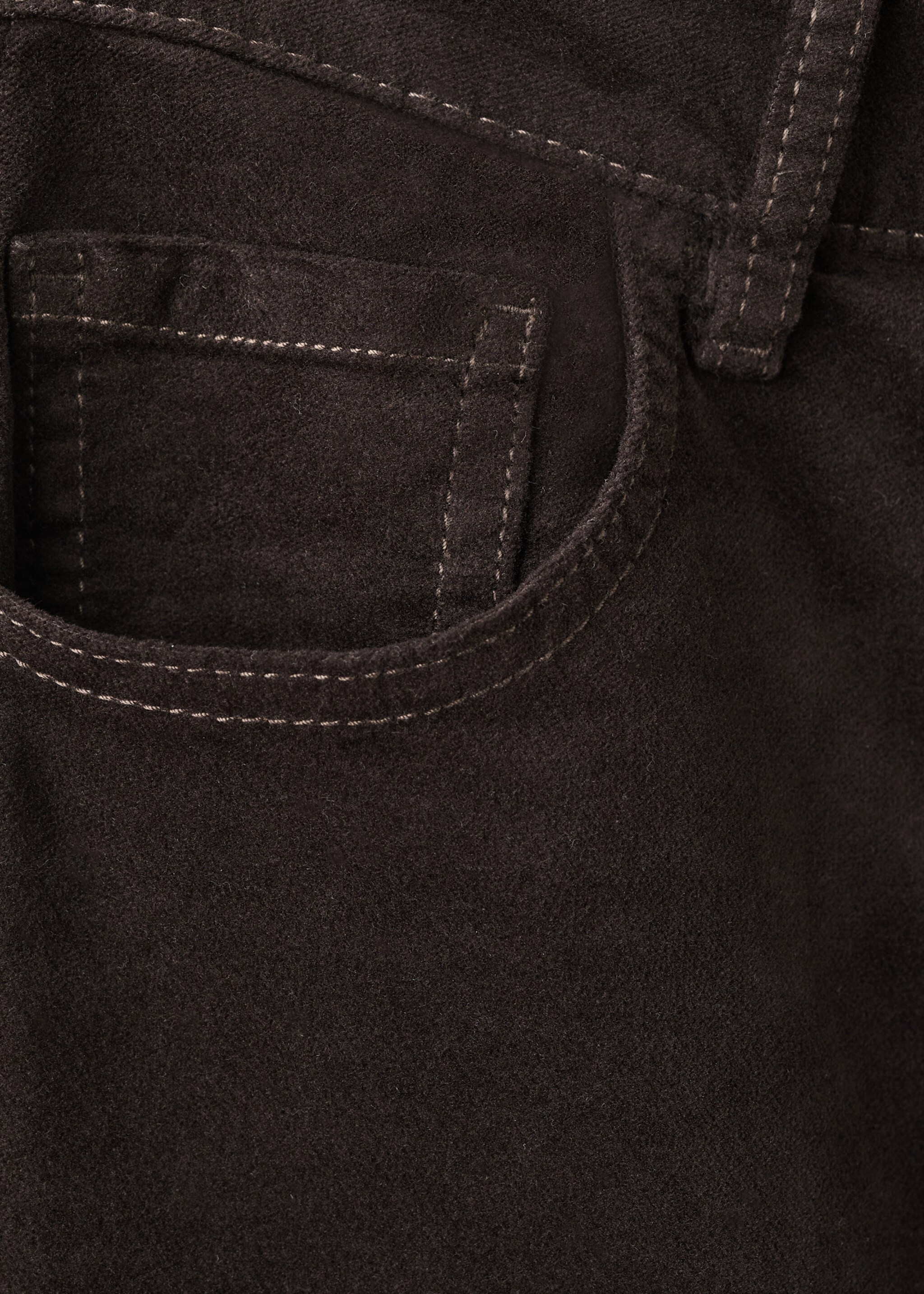 Velvet flared jeans - Details of the article 0, Chocolate. Ref: 27021200-00.