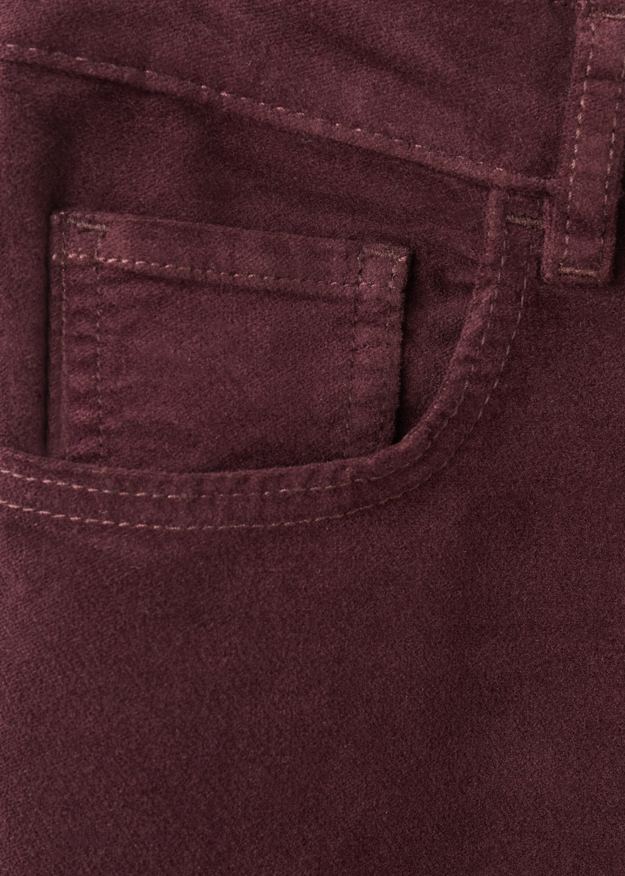 Velvet flared jeans - Details of the article 0, Wine. Ref: 27021201-00.