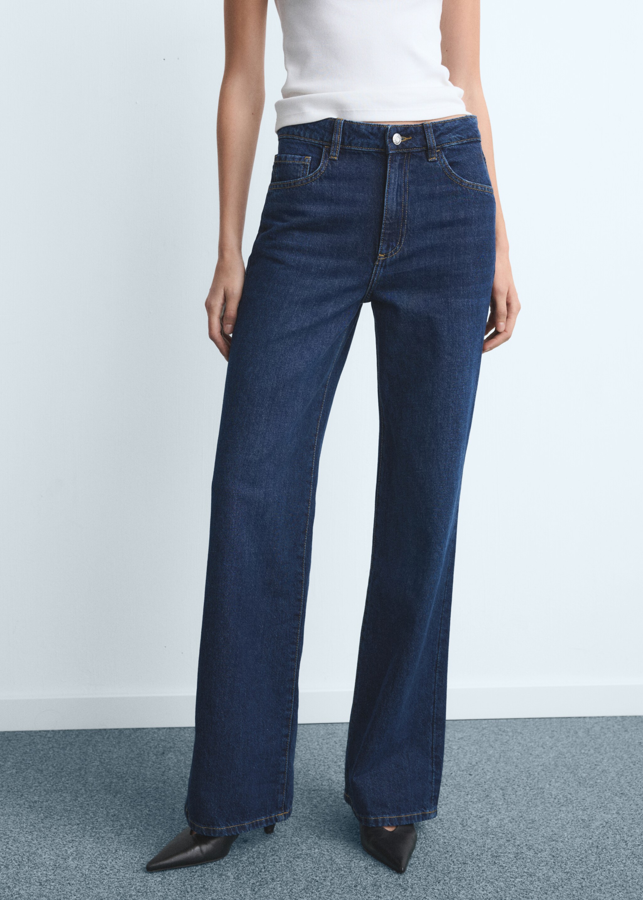 Danila high-waisted wide-leg jeans - Medium plane, Dark Blue. Ref: 27021203-00.