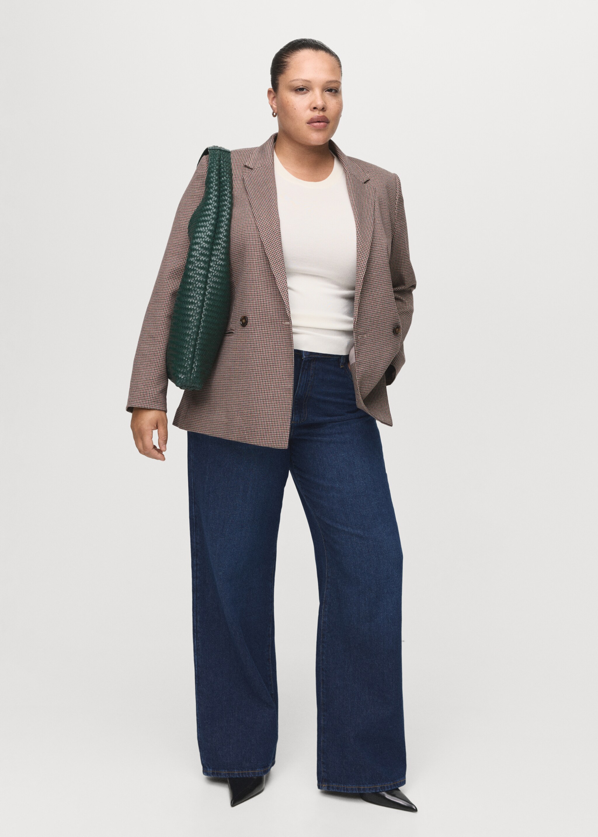 Danila high-waisted wide-leg jeans - Details of the article 3, Dark Blue. Ref: 27021203-00.