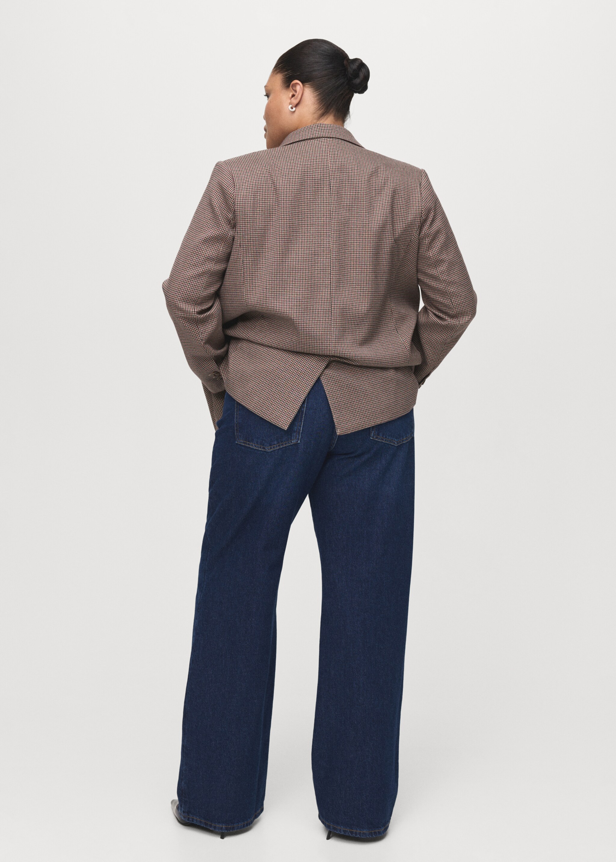 Danila high-waisted wide-leg jeans - Details of the article 4, Dark Blue. Ref: 27021203-00.