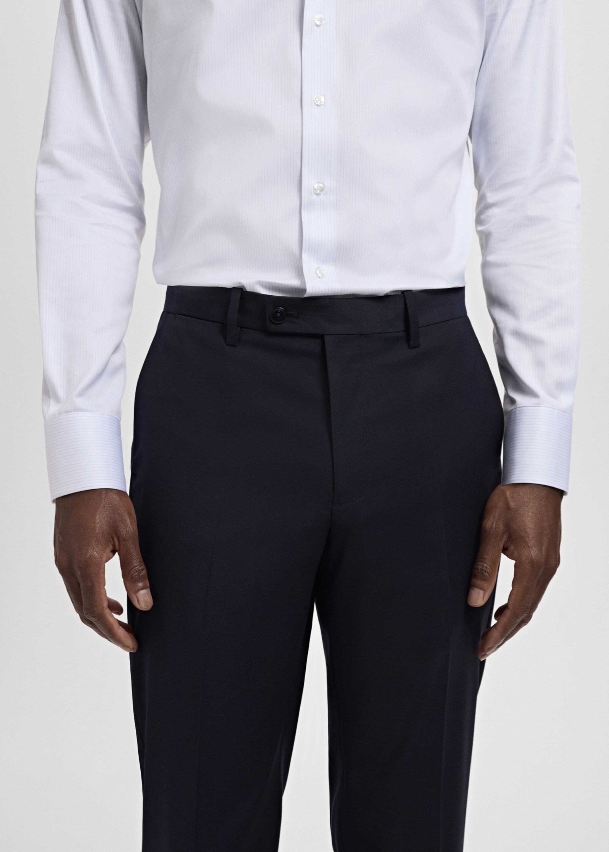 Milan slim-fit suit trousers - Details of the article 1, Navy. Ref: 27021204-00.