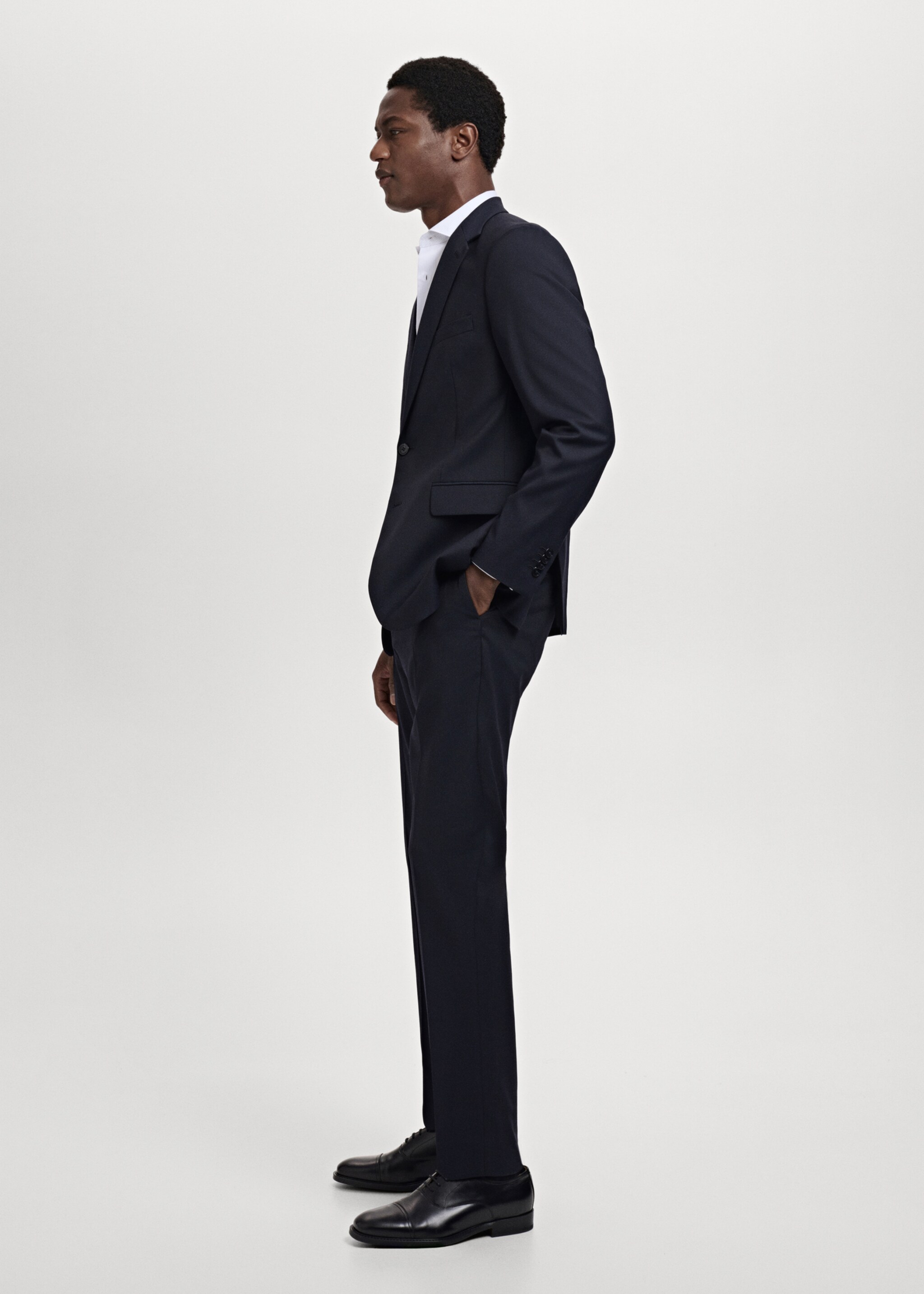 Milan slim-fit suit trousers - Details of the article 2, Navy. Ref: 27021204-00.