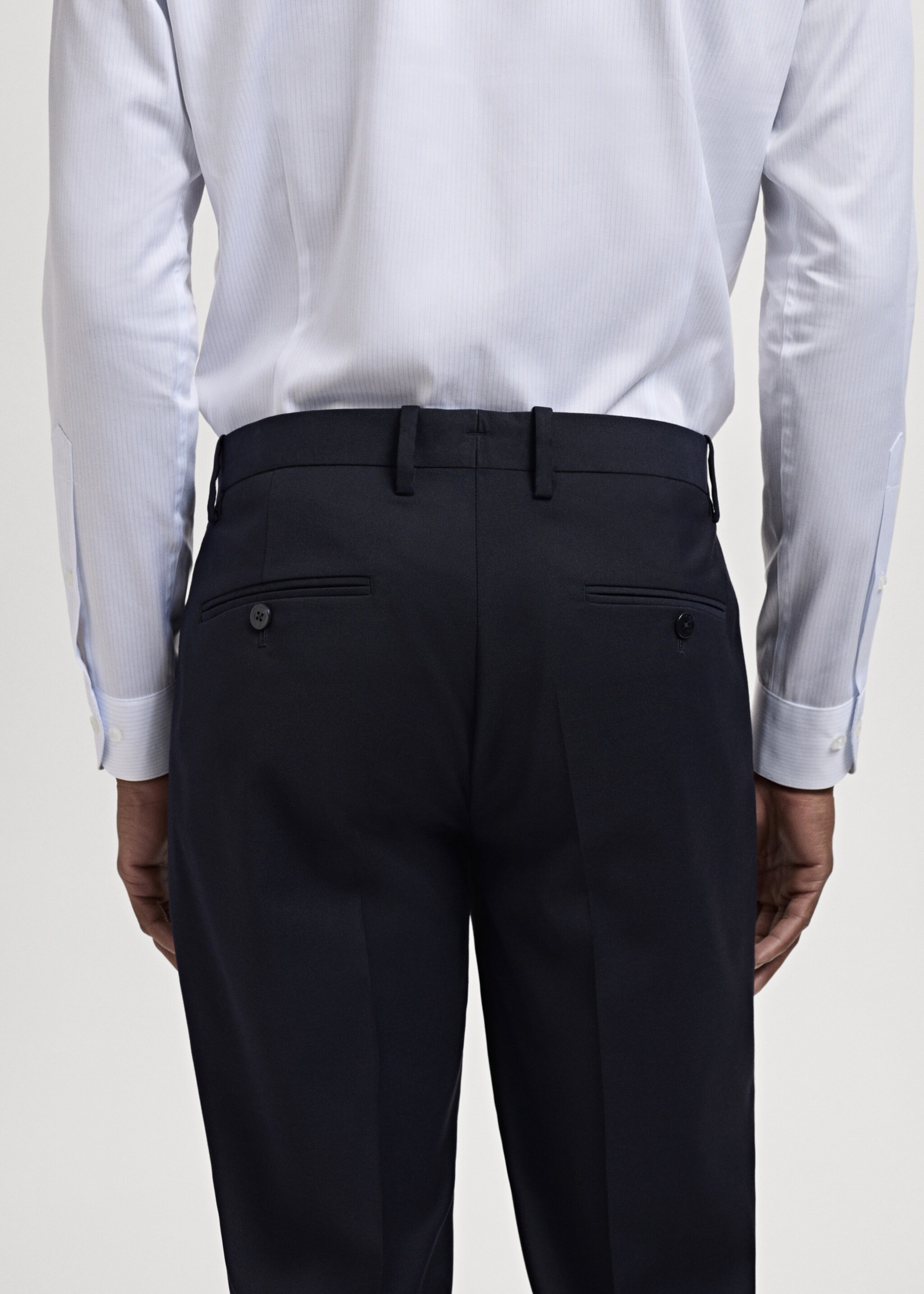 Milan slim-fit suit trousers - Details of the article 6, Navy. Ref: 27021204-00.